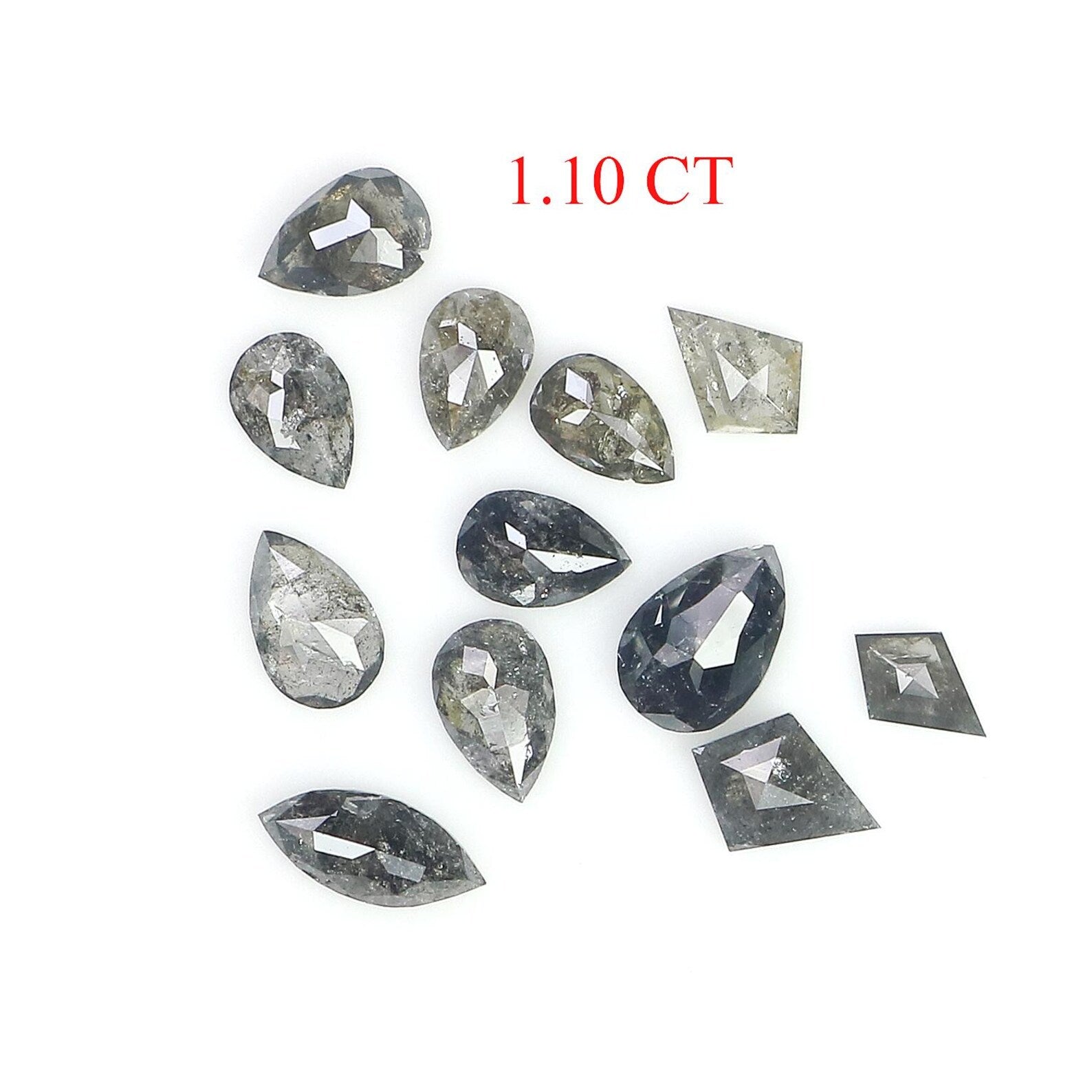 1.10 CT Natural Loose Mix Shape Diamond Salt And Pepper Mix Shape Diamond 3.40 MM Natural Loose Diamond Black Grey Mix Shape Diamond NQ2385