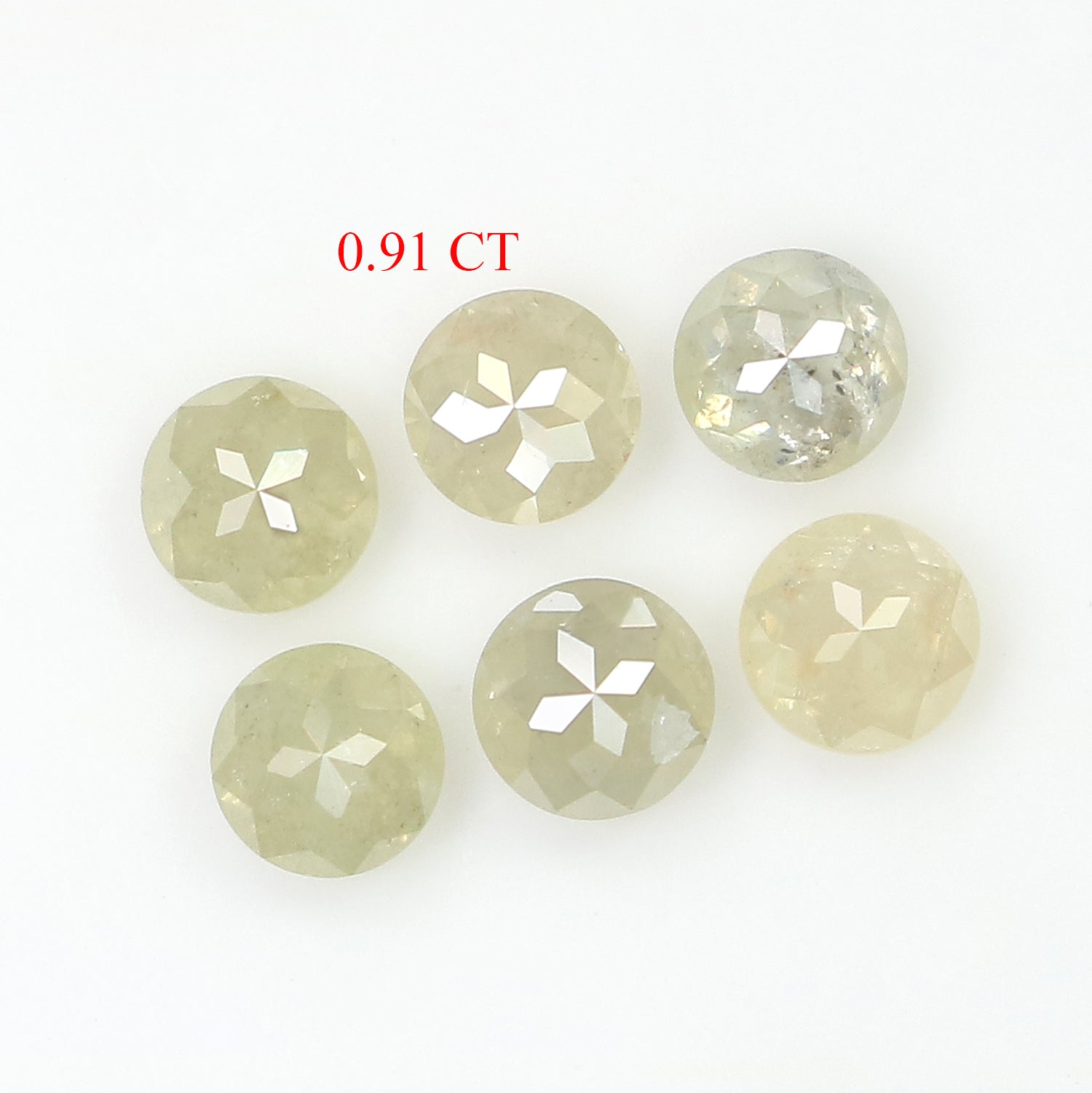Natural Loose Rose Cut Grey Green Diamond Color 0.91 CT 3.10 MM Round Rose Cut Shape Diamond KR1318