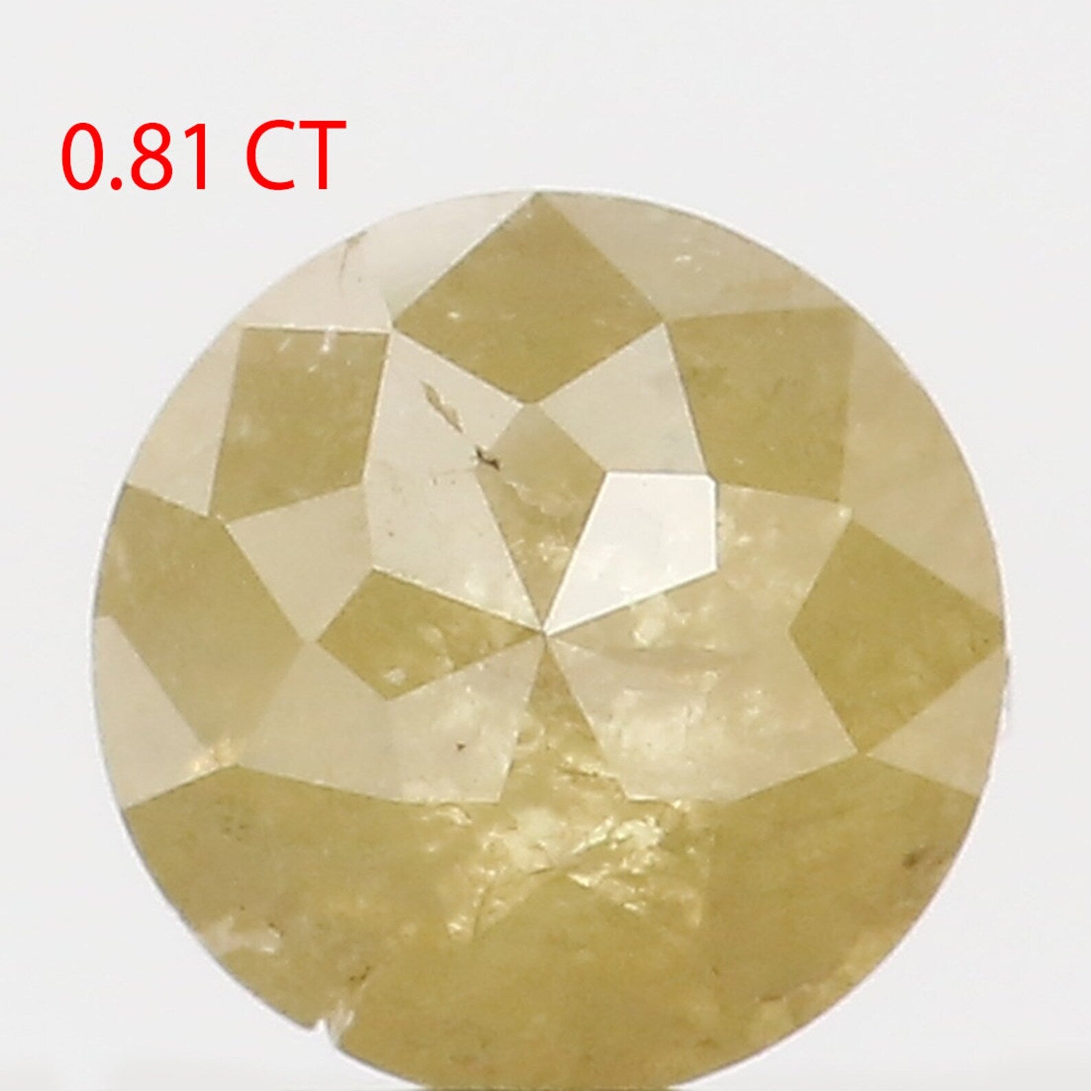 0.81 Ct Natural Loose Round Rose Cut Diamond Yellow Color Round Diamond 5.20 MM Natural Loose Diamond Yellow Round Rose Cut Diamond N347