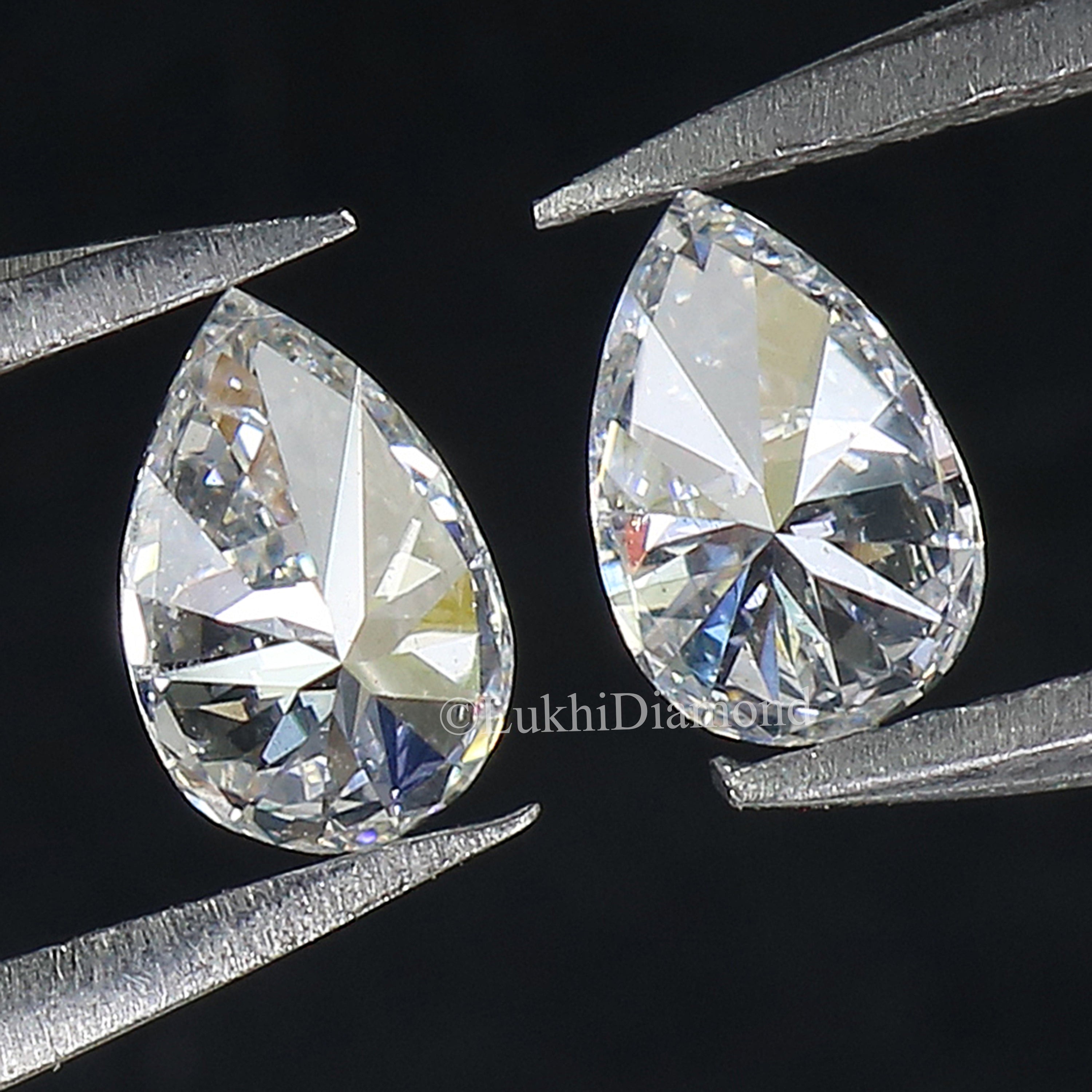 Pear Cut Lab Grown Diamond 3X2/4X3/5X3 MM Size Pear Loose Lab Man Made Diamond 2 PCs Pair For Earring Gift For Her Engagement Ring Q115