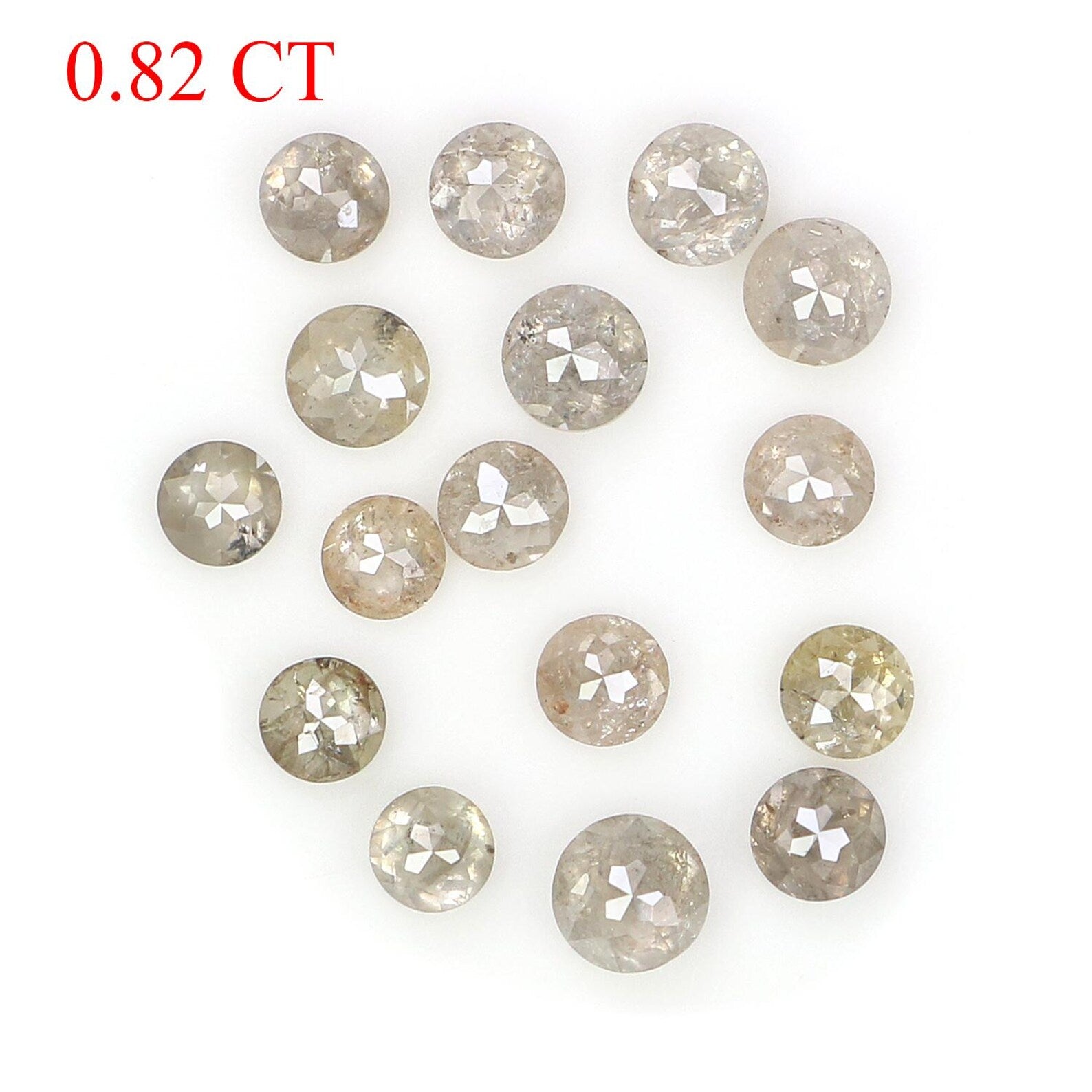 0.82 Ct Natural Loose Round Shape Diamond Salt And Pepper Round Cut Diamond 2.00 MM Natural Diamond Gray Color Round Rose Cut Diamond NQ1657