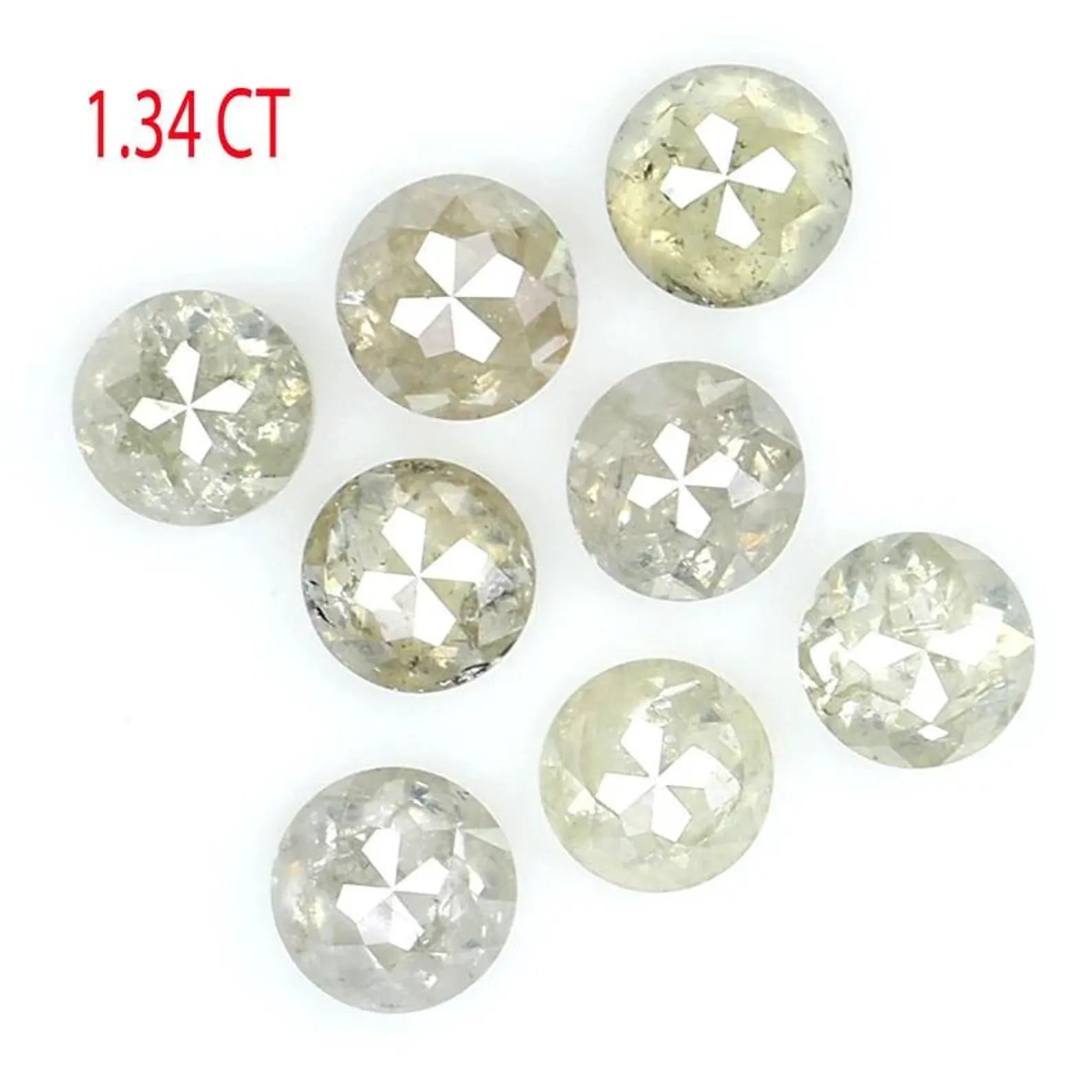 1.34 CT Natural Loose Round Shape Diamond Yellow Color Round Cut Diamond 3.10 MM Natural Diamond Grey Color Round Rose Cut Diamond NQ430