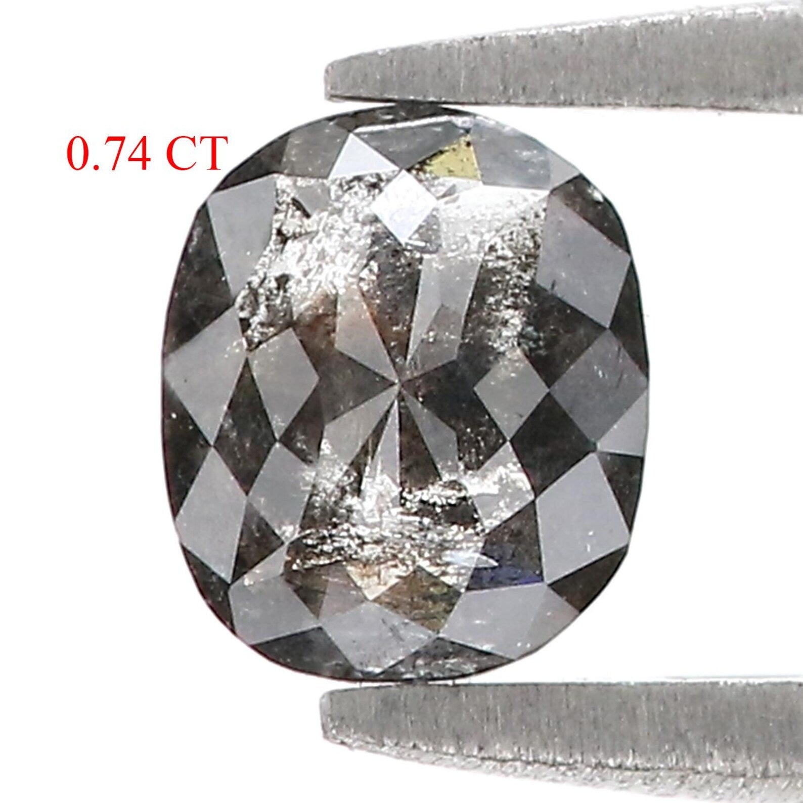 0.74 CT Natural Loose Oval Shape Diamond Black Color Oval Cut Diamond 6.20 MM Natural Loose Diamond Black Color Oval Rose Cut Diamond QN6508