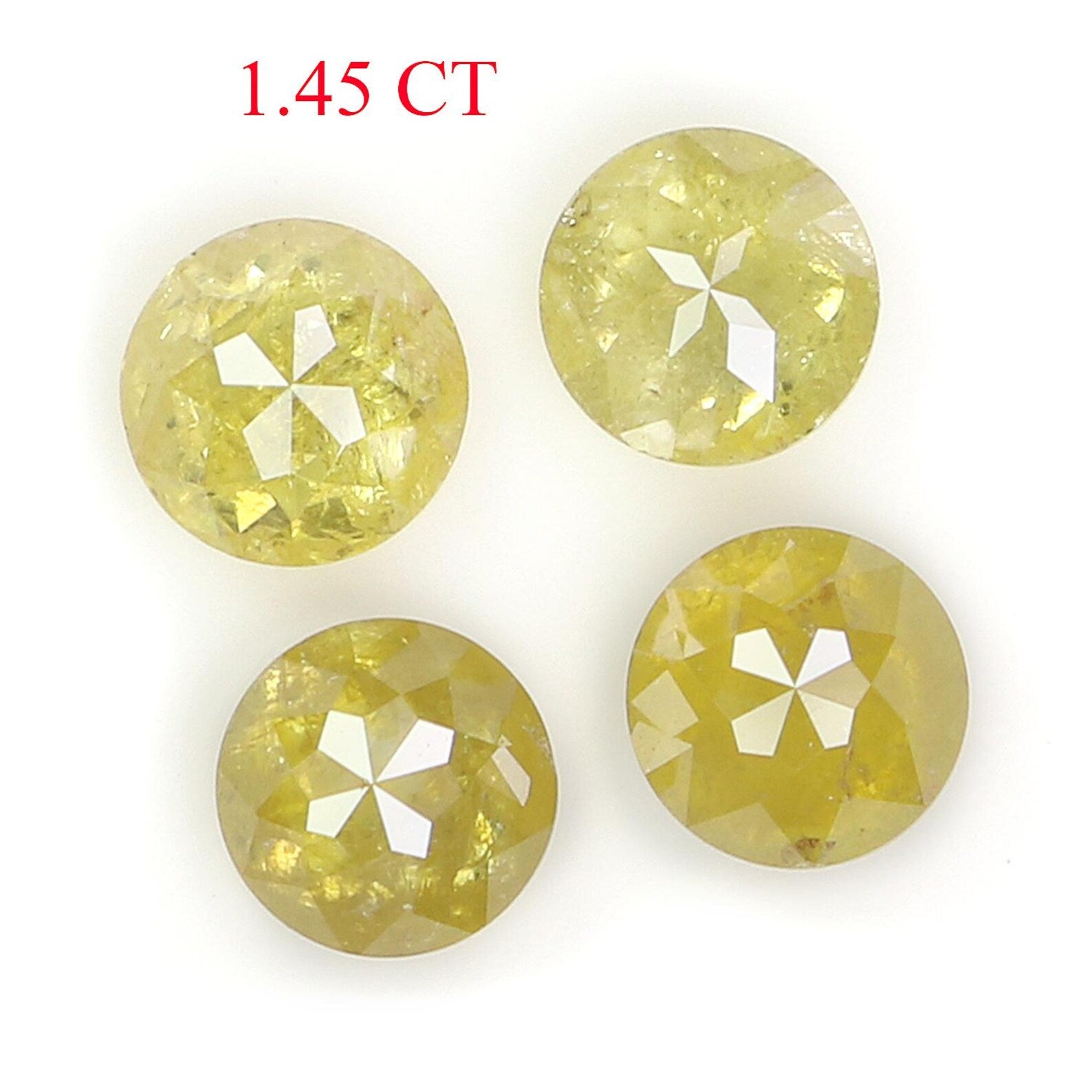 1.45 CT Natural Loose Round Rose Cut Diamond Yellow Color Round Shape Diamond 4.15 MM Natural Loose Diamond Round Rose Cut Diamond NQ1442