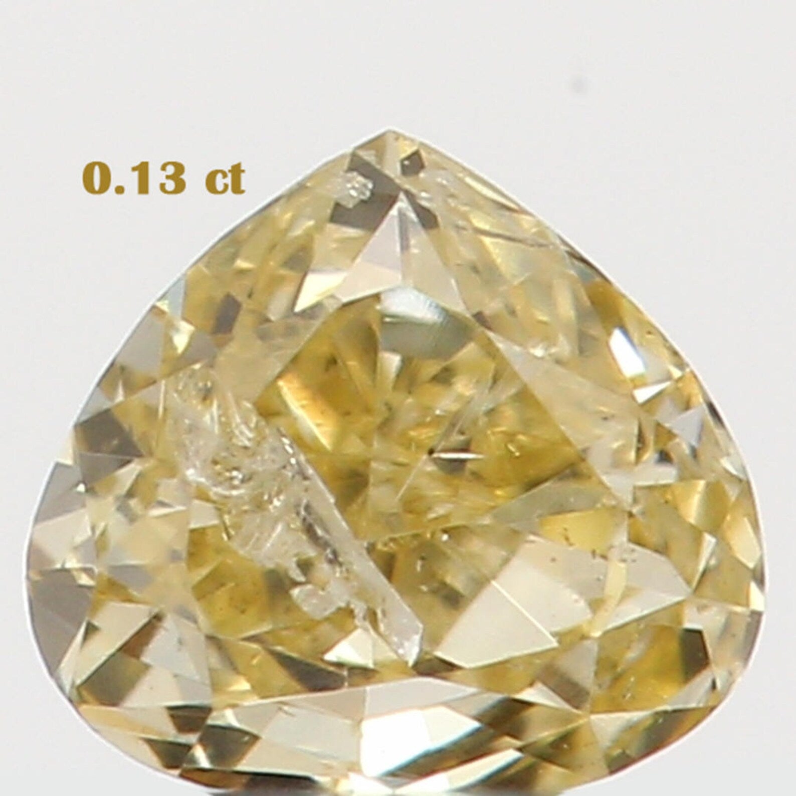 0.13 Ct Natural Loose Diamond Heart Yellow Color I1 Clarity 3.30 MM N7260