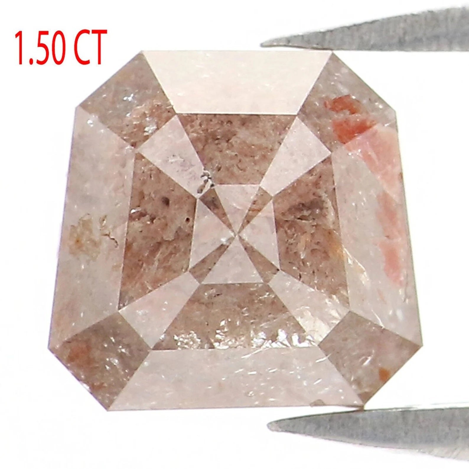1.50 CT Natural Loose Emerald Cut Diamond Grey Brown Color Emerald Diamond 6.70 MM Natural Grey Brown Color Emerald Rose Cut Diamond NQ8548