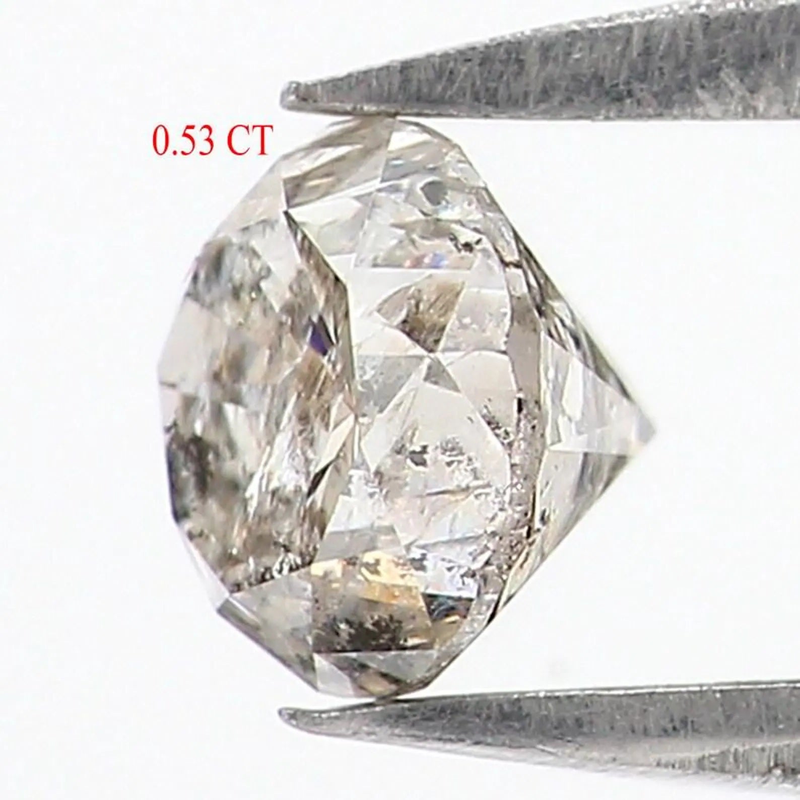 0.53 CT Natural Loose Round Shape Diamond Salt And Pepper Round Cut Diamond 4.60 MM Natural Loose Diamond Round Brilliant Cut Diamond NQ898