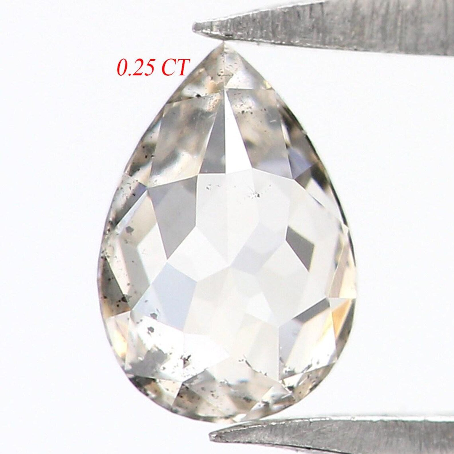 0.25 CT Natural Loose Pear Shape Diamond Salt And Pepper Pear Diamond 5.00 MM Natural Loose Black Grey Color Pear Rose Cut Diamond NQ1850