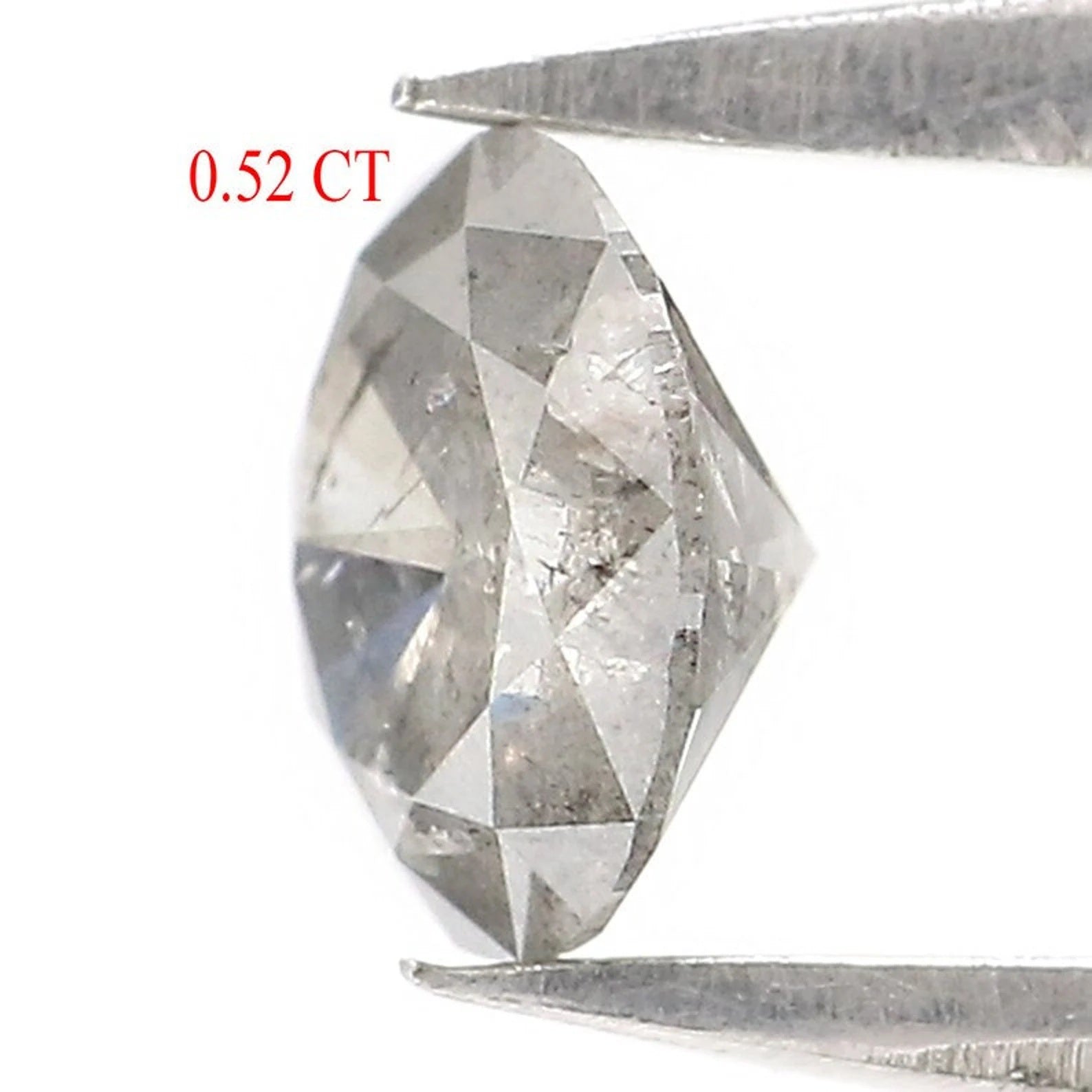 0.52 CT Natural Loose Round Shape Diamond Salt And Pepper Round Diamond 5.30 MM Natural Black Grey Color Round Brilliant Cut Diamond NQ1134
