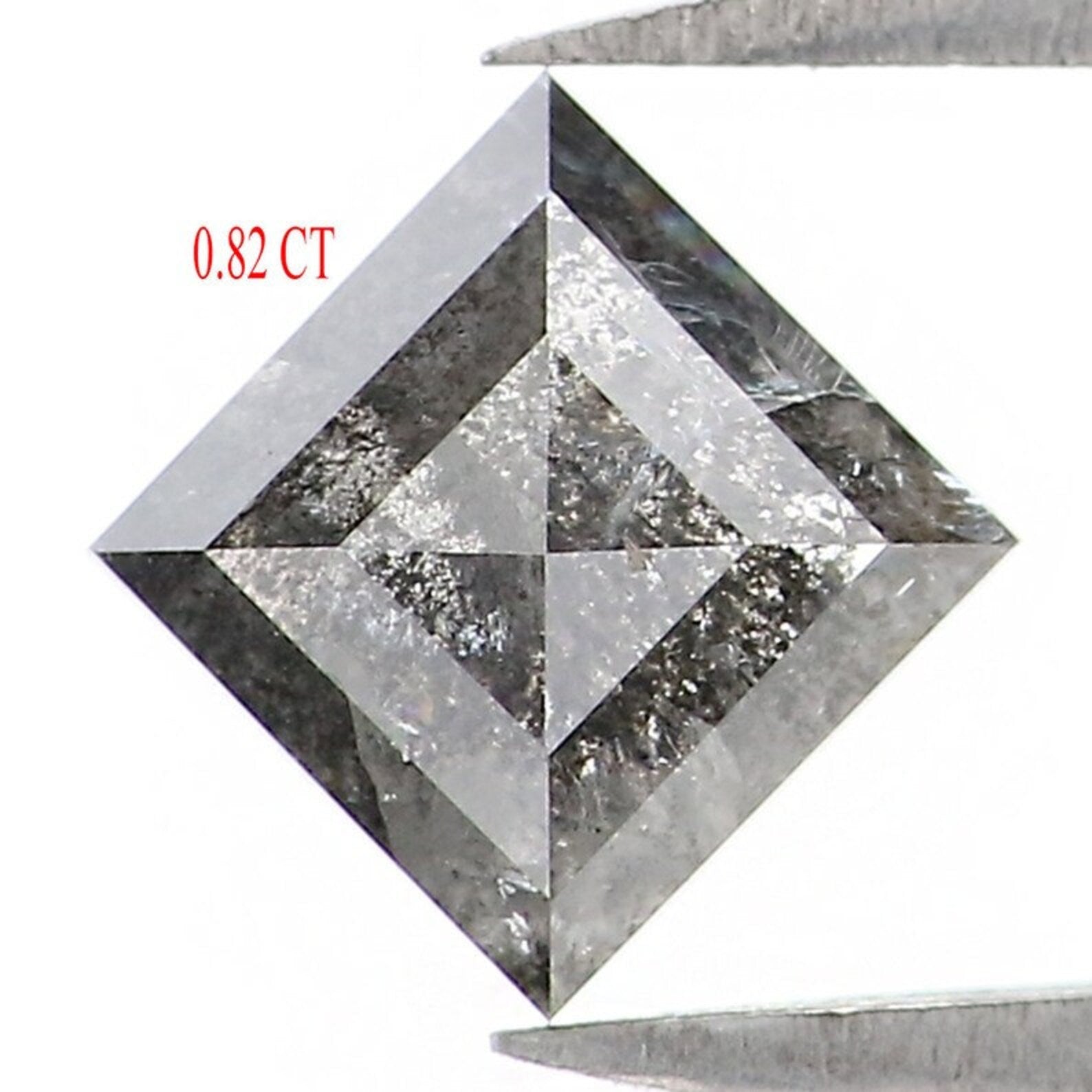 0.82 Ct Natural Loose Kite Cut Diamond Salt And Pepper Kite Cut Diamond 7.05 MM Natural Loose Black Grey Color Kite Rose Cut Diamond QN1650