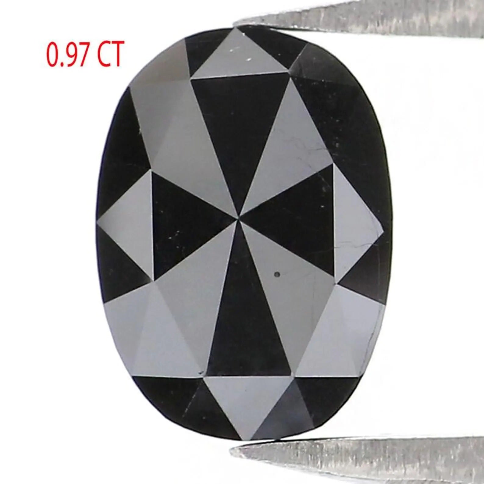 0.97 CT Natural Loose Oval Shape Diamond Black Color Oval Cut Diamond 7.05 MM Natural Loose Black Color Oval Rose Cut Diamond NQ1970