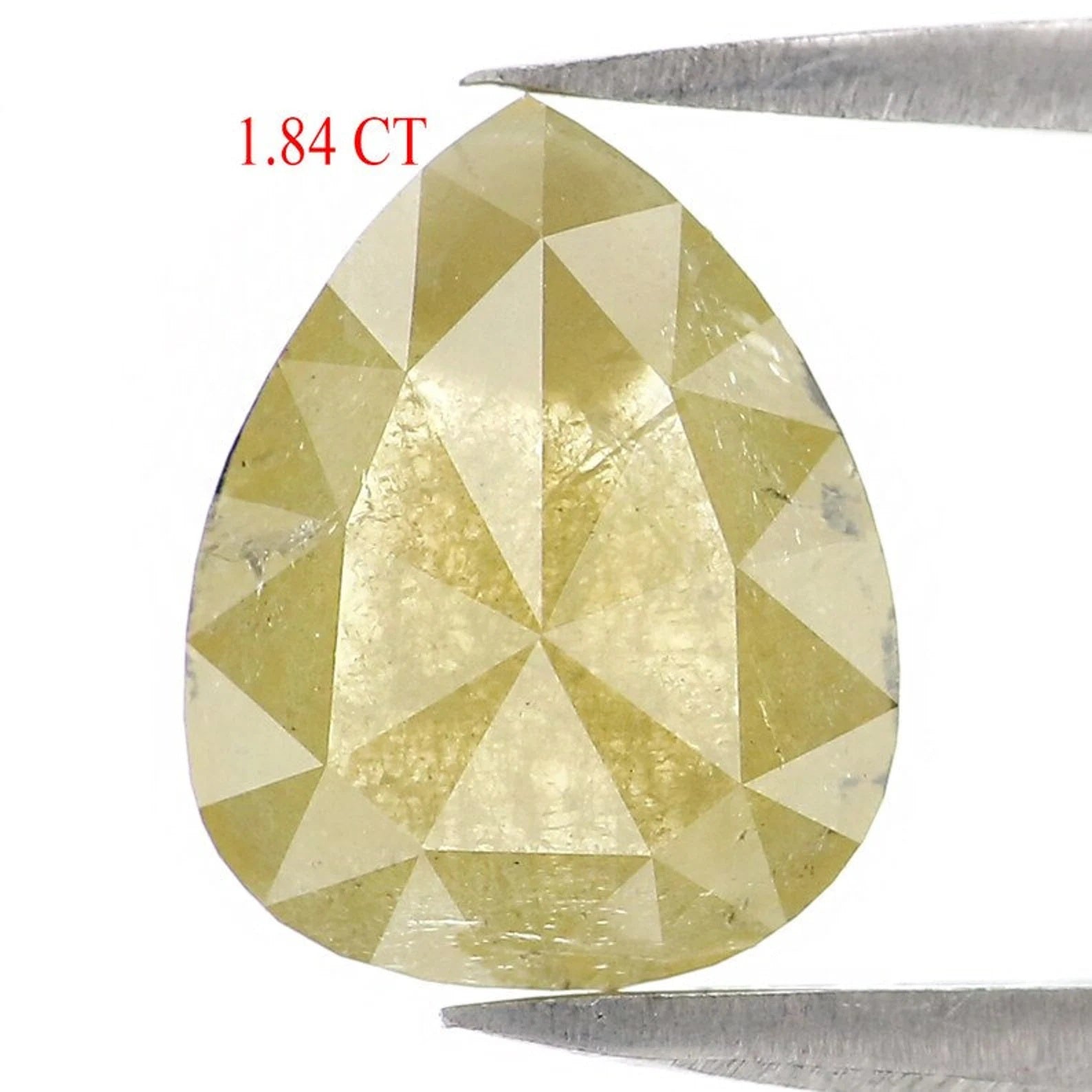 1.84 CT Natural Loose Pear Diamond Yellow Color Pear Cut Diamond 9.70 MM Natural Loose Diamond Pear Rose Cut Diamond Pear Cut Diamond NQ7679