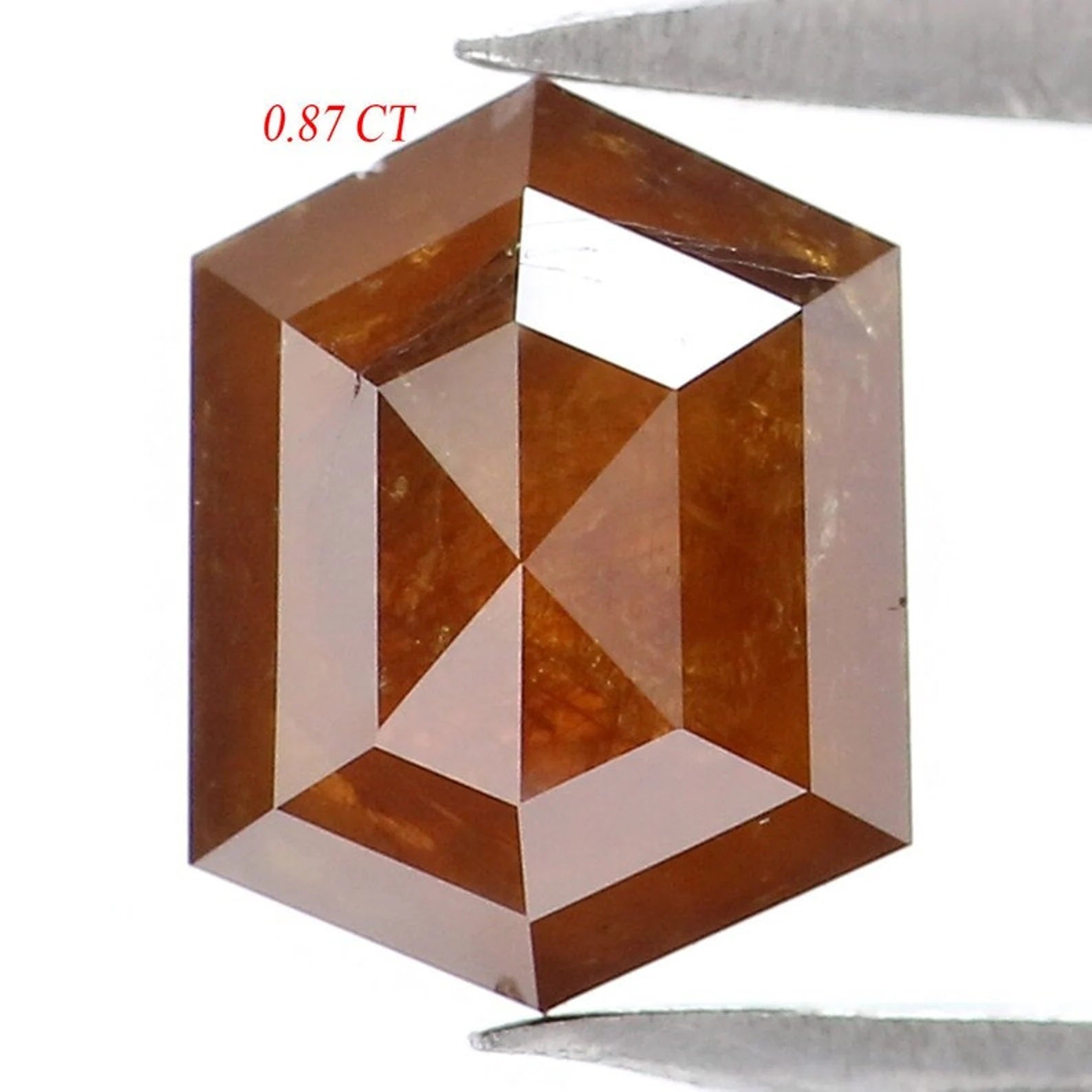 0.87 CT Natural Loose Hexagon Shape Diamond Brown Color Hexagon Cut Diamond 6.70 MM Natural Diamond Hexagon Shape Rose Cut Diamond NQ1847
