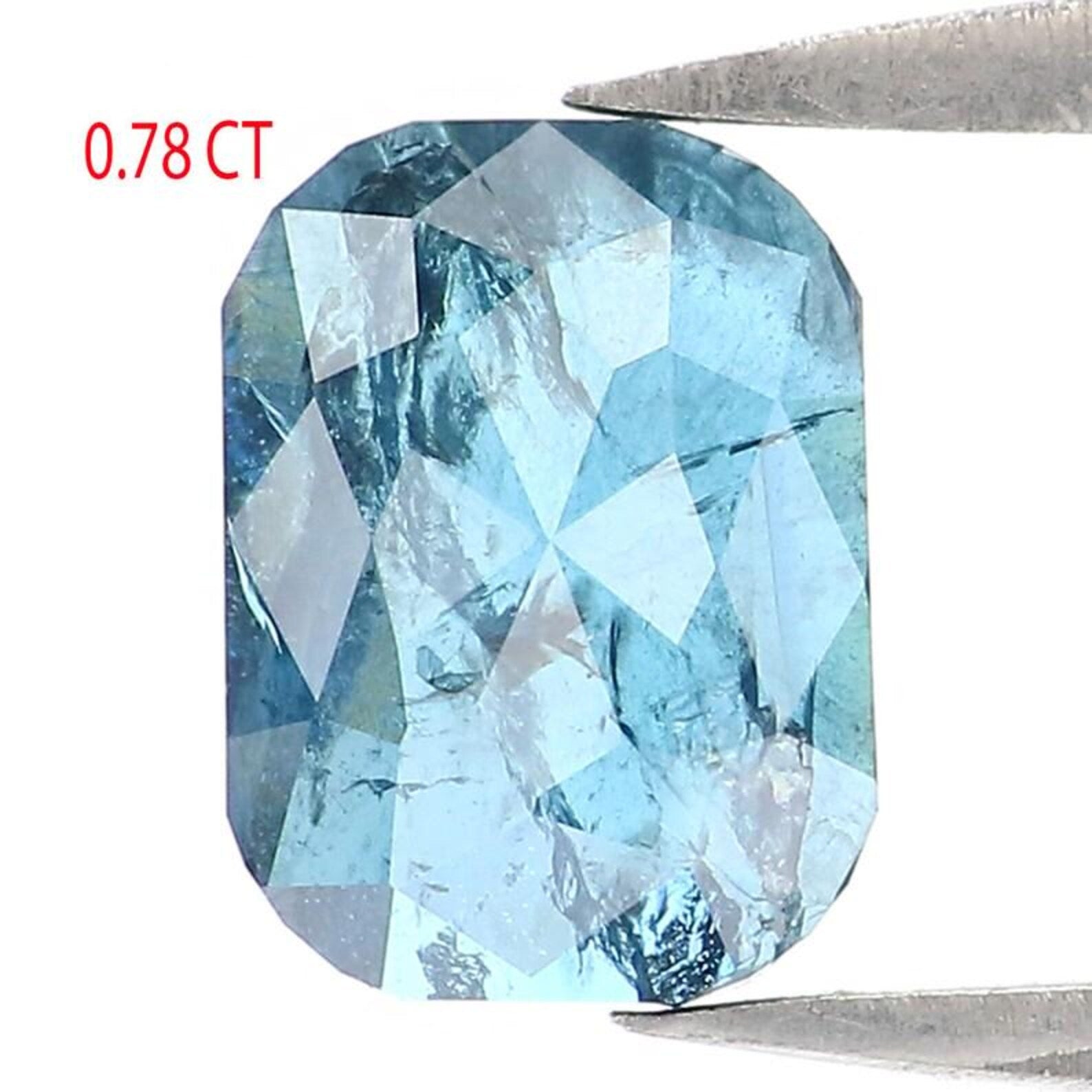 0.78 CT Natural Loose Cushion Shape Diamond Blue Color Cushion Diamond 7.20 MM Natural Diamond Blue Color Cushion Rose Cut Diamond NQ9794