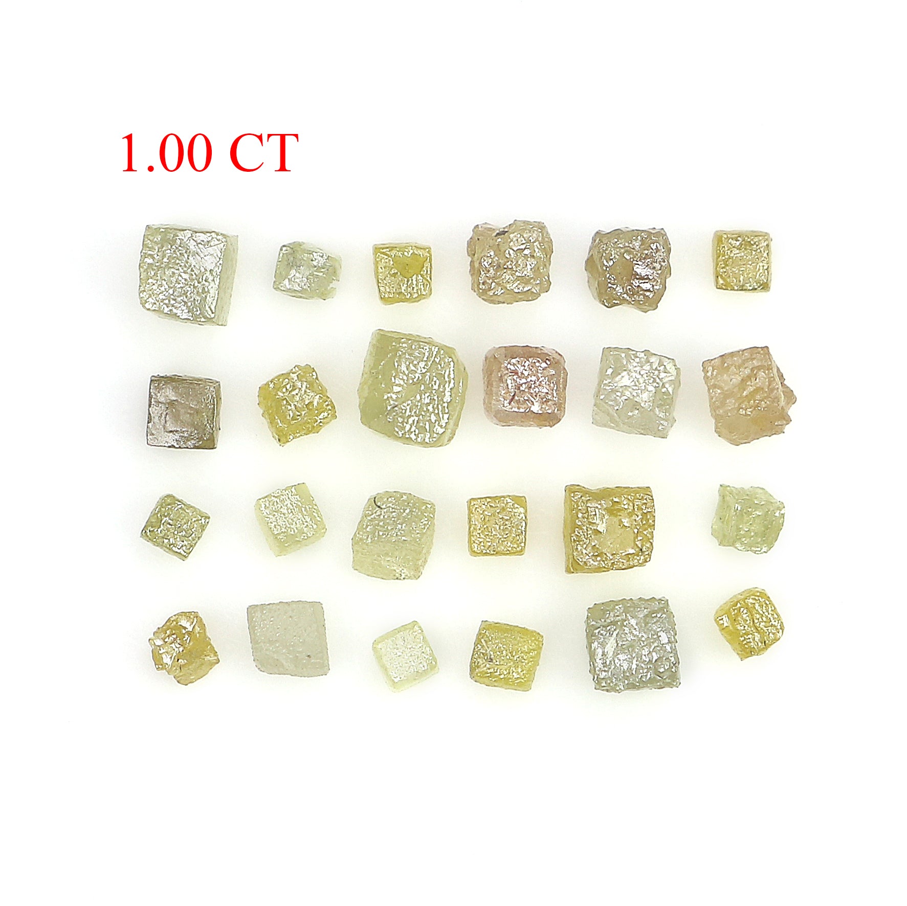 Natural Loose Rough Cube Shape Diamond Mix Color Rough Cut Diamond 1.60 to 1.90 MM 1.00 Ct Scoop Uncut Rough Cube Irregular Cut Diamond Q139