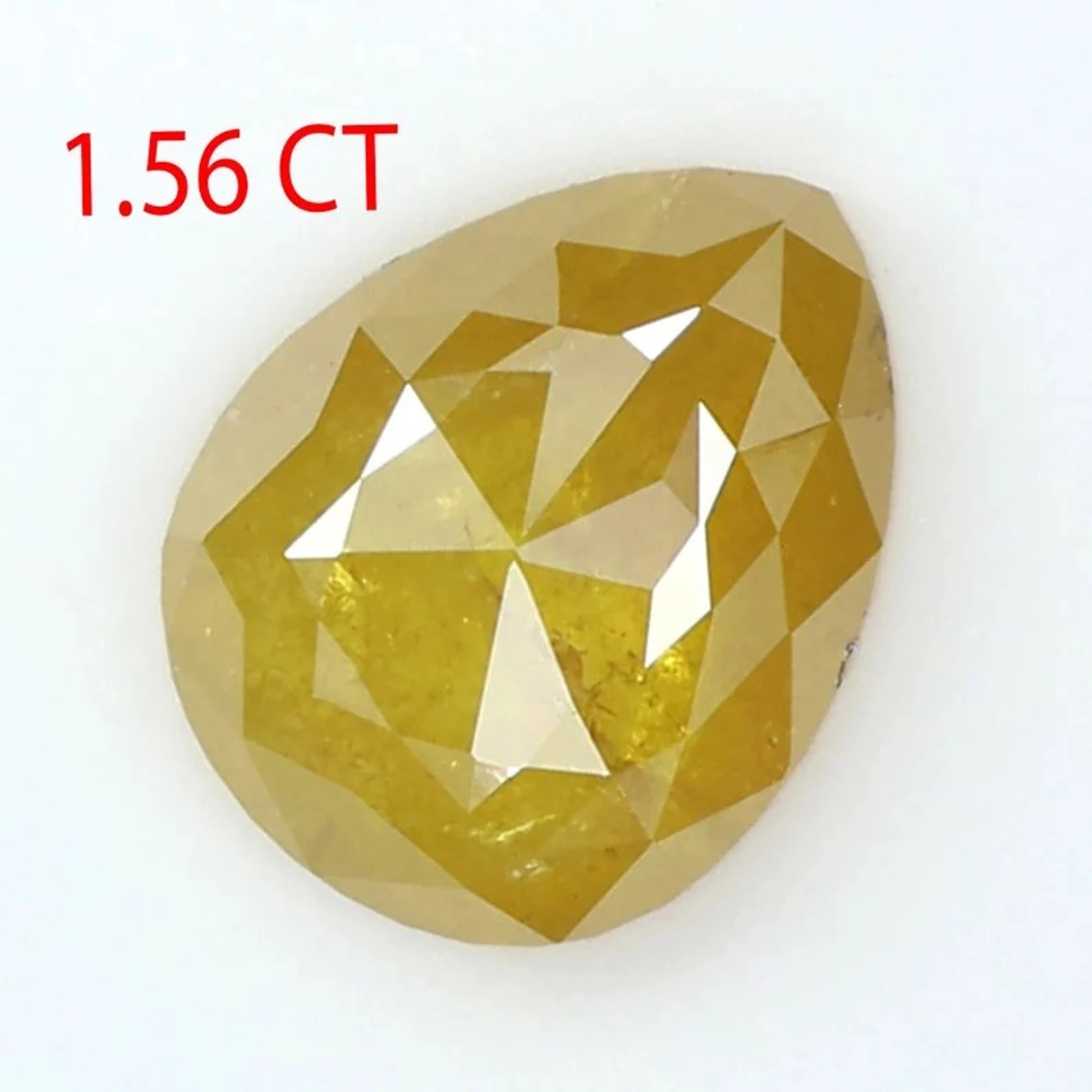 1.56 Ct Natural Loose Pear Shape Diamond Yellow Color Pear Diamond 8.90 MM Natural Loose Diamond Yellow Color Pear Rose Cut Diamond QN323