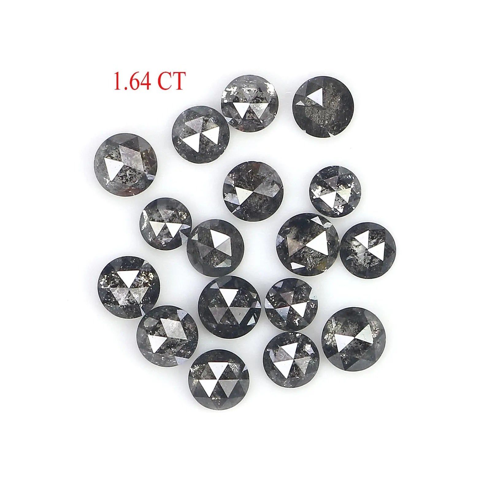 1.64 CT Natural Loose Round Rose Cut Diamond Salt And Pepper Round Shape Diamond 2.35 MM Natural Loose Round Rose Cut Shape Diamond NQ2061