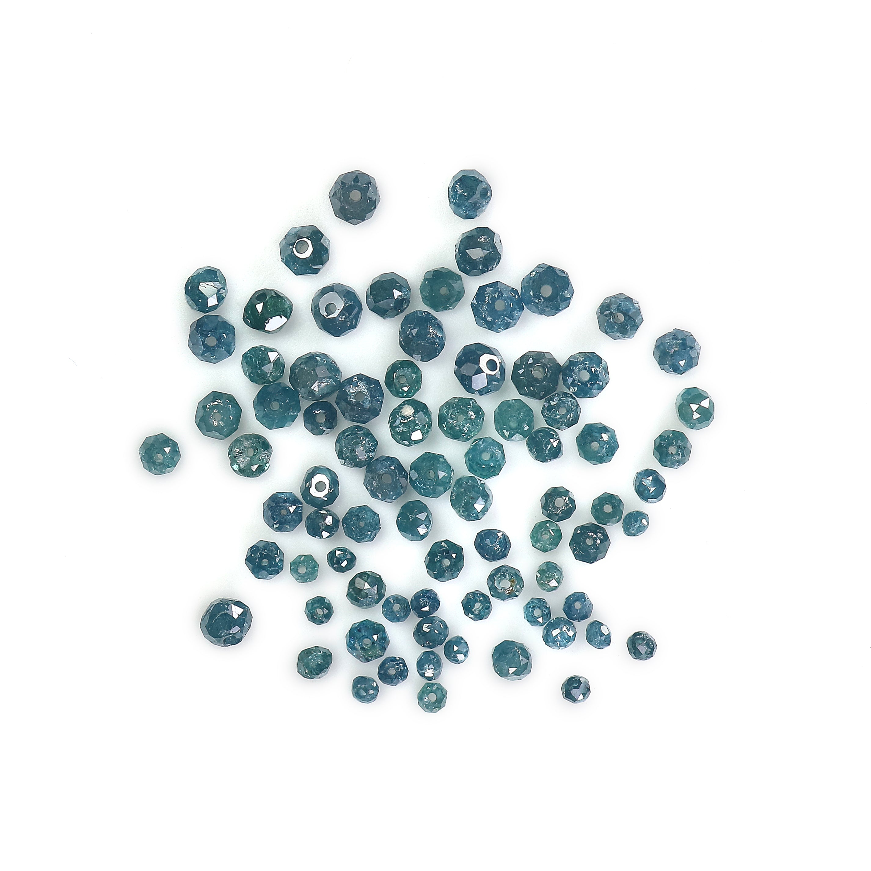 Natural Loose Bead Shape Diamond 1.50 to 3.50 MM Natural Blue Color Bead Diamond 1.00 CT Scoop Round Bead Cut Diamond Q49