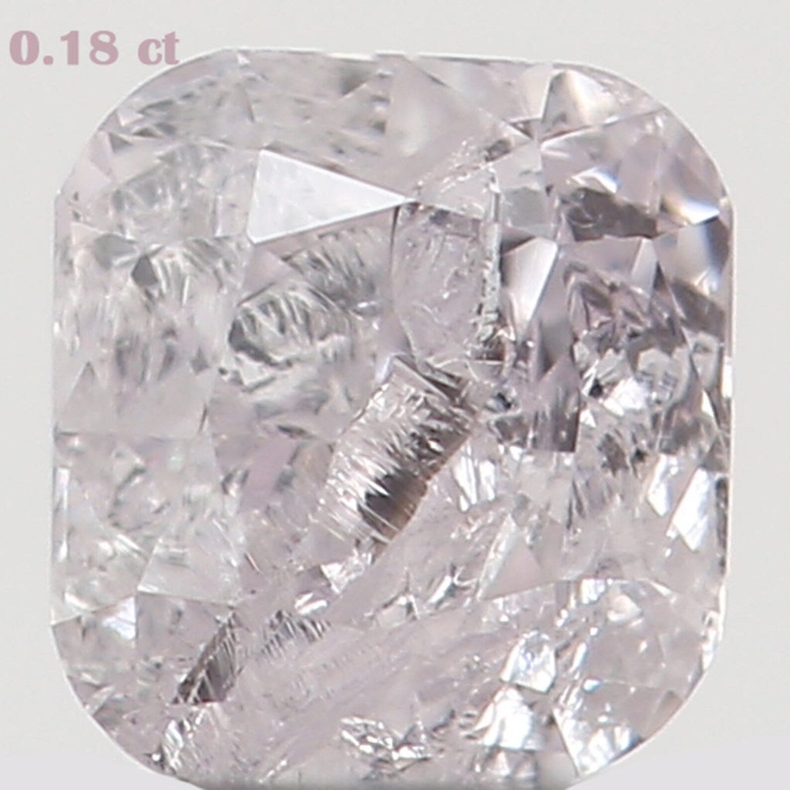 0.18 Ct Natural Loose Diamond Cushion Pink Color I2 Clarity 3.10 MM N7435