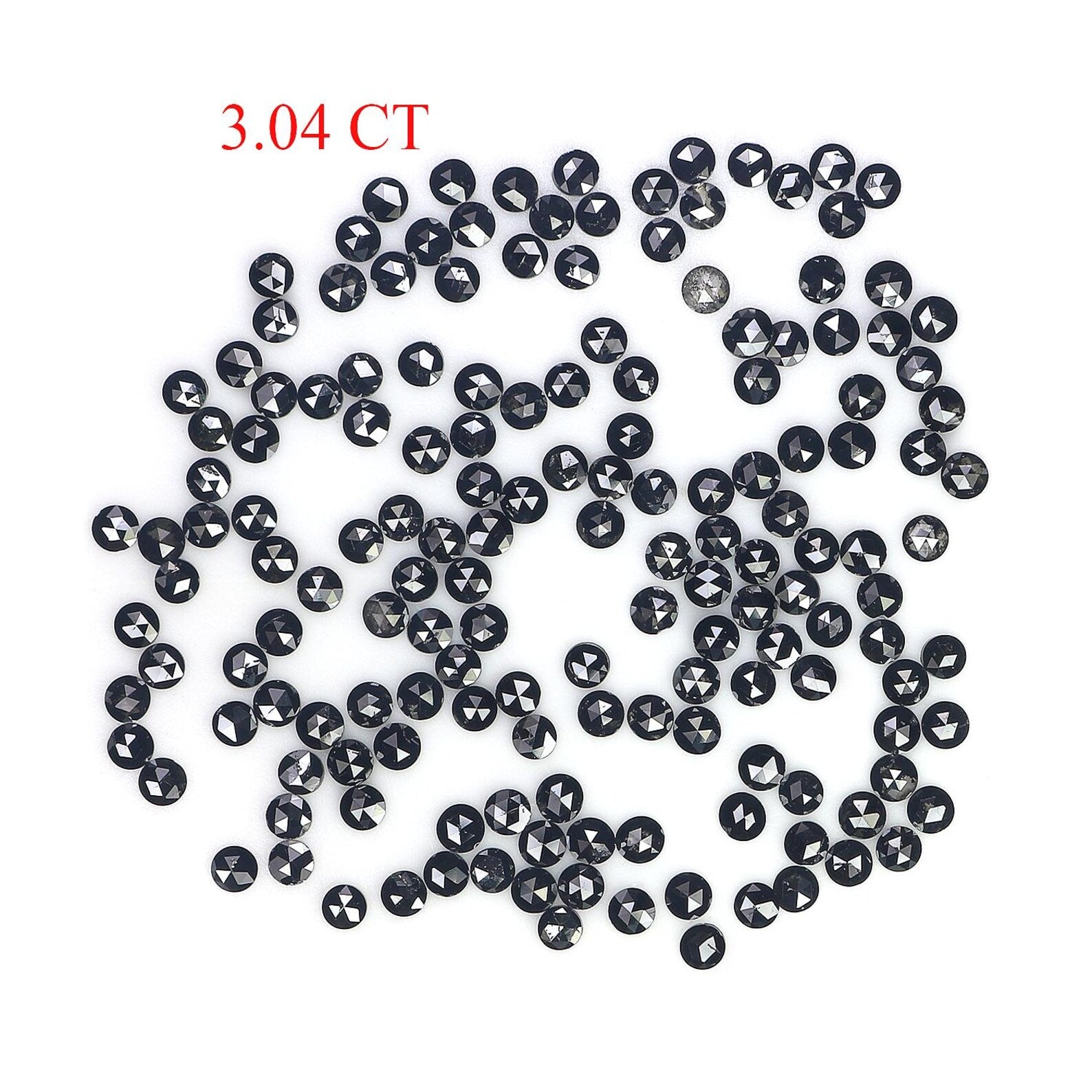 3.04 CT Natural Loose Round Shape Diamond Black Color Round Diamond 1.65 MM Natural Loose Diamond Black Color Round Rose Cut Diamond NQ1828