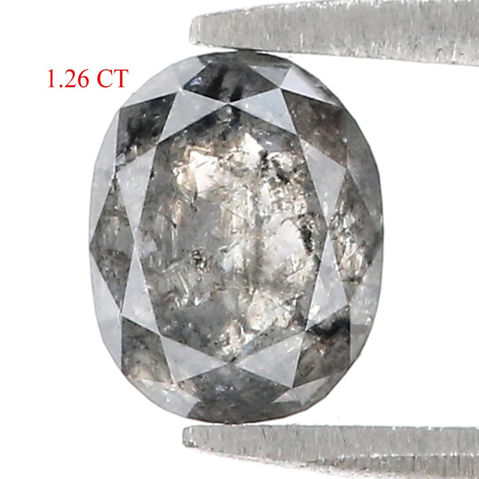 1.26 CT Natural Loose Oval Shape Diamond Grey Color Oval Shape Diamond 7.00 MM Natural Loose Diamond Grey Oval Shape Rose Cut Diamond QN9570