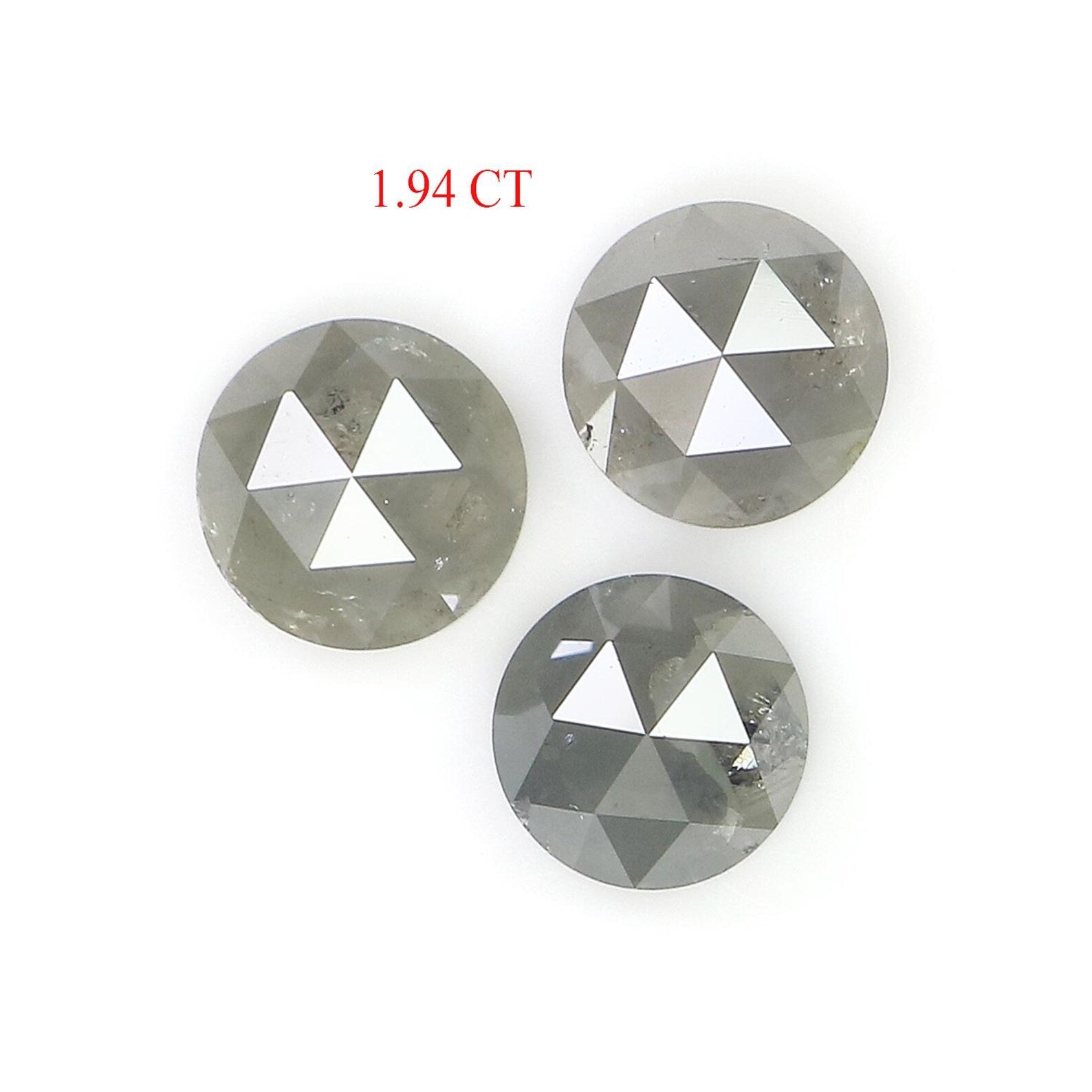 1.94 CT Natural Loose Round Shape Diamond Salt And Pepper Round Cut Diamond 5.00 MM Natural Diamond Grey Color Round Rose Cut Diamond NQ8920