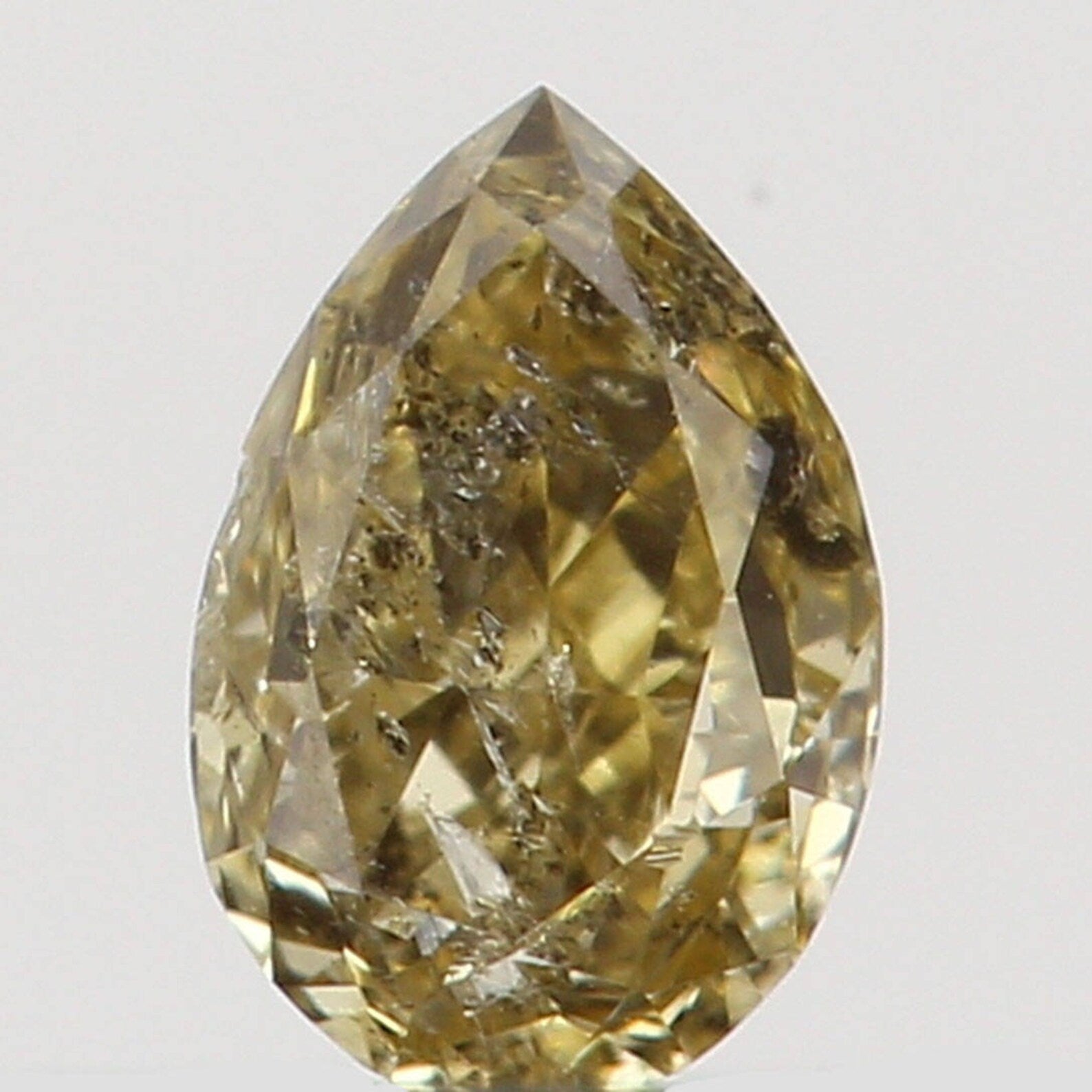 0.12 Ct Natural Loose Diamond Pear Yellow Color I2 Clarity 3.60 MM N7257