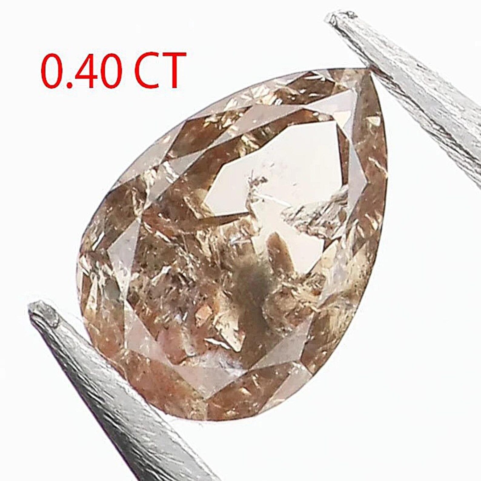 0.40 Ct Natural Loose Pear Shape Diamond Brown Color Pear Cut Diamond 5.75 MM Natural Loose Brown Color Diamond Pear Rose Cut Diamond NQ135