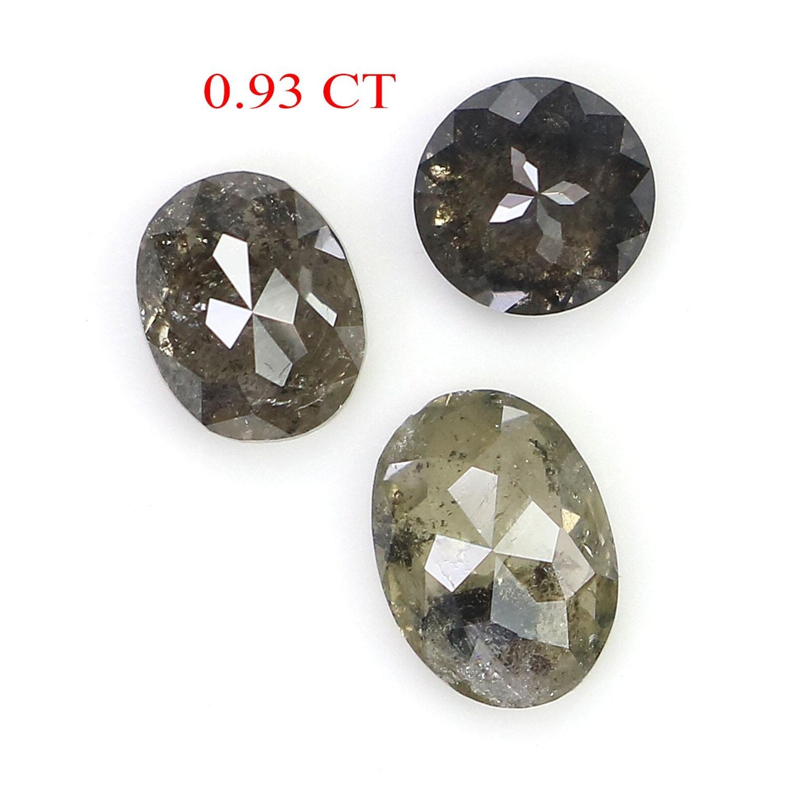 0.93 Ct Natural Loose Mix Shape Diamond Salt And Pepper Mix Shape Diamond 3.85 MM Natural Black Gray Color Mix Shape Rose Cut Diamond QN1095