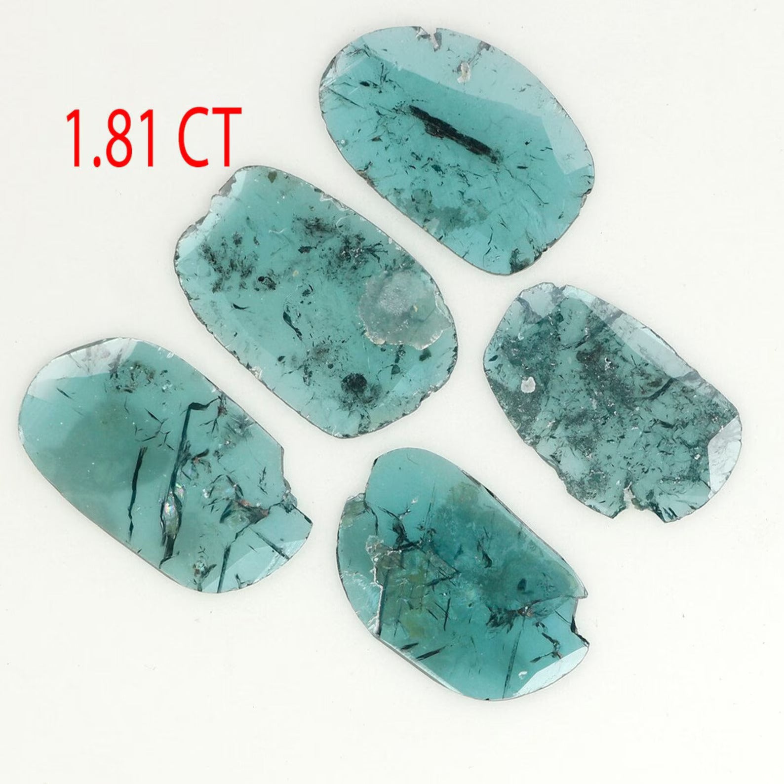 1.81 CT Natural Loose Slice Shape Diamond Blue Color Slice Diamond 9.70 MM Natural Loose Diamond Blue Color Slice Rose Cut Diamond NQ1320