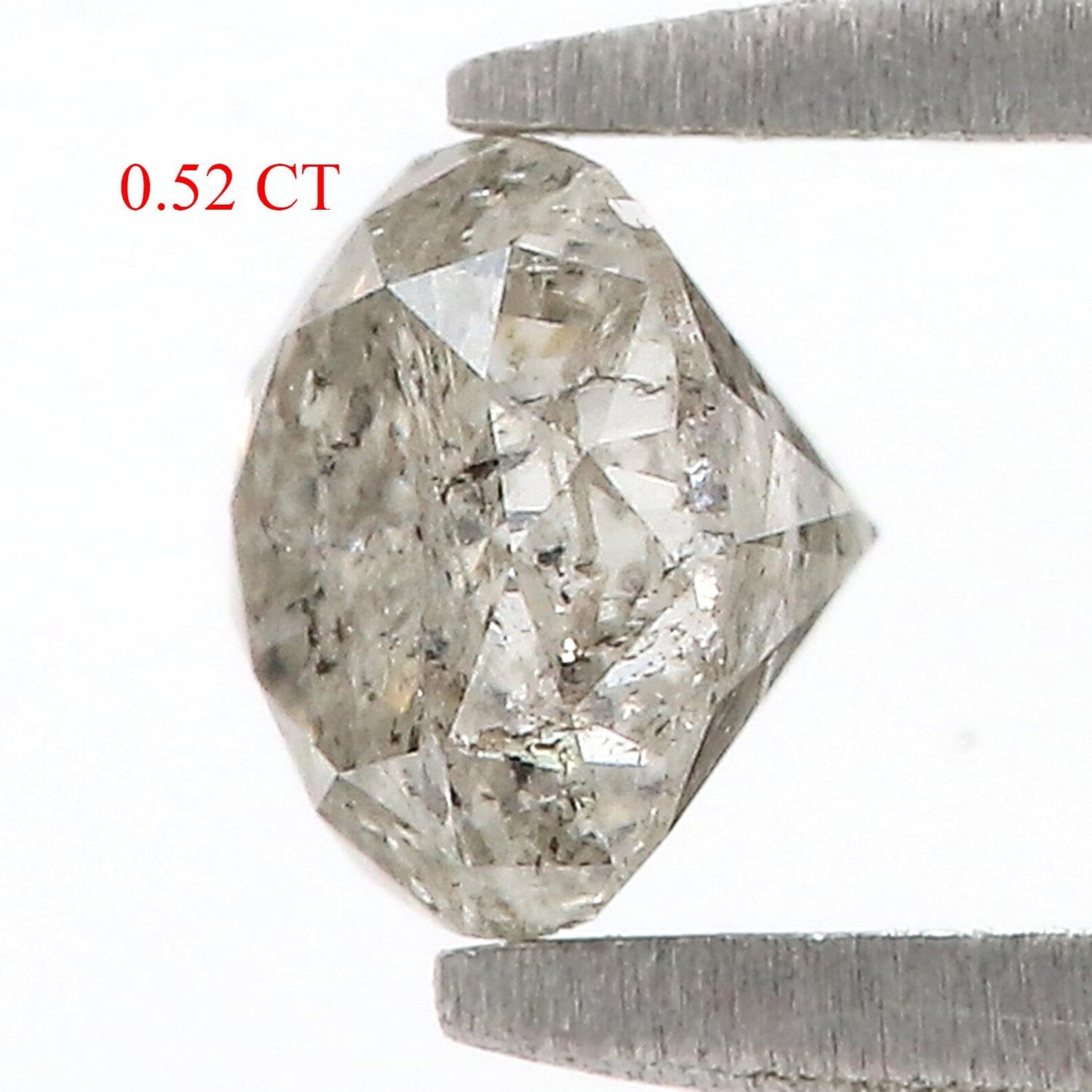 0.52 CT Natural Loose Round Shape Diamond Salt And Pepper Round Diamond 4.80 MM Natural Diamond Grey Color Round Brilliant Cut Diamond NQ805