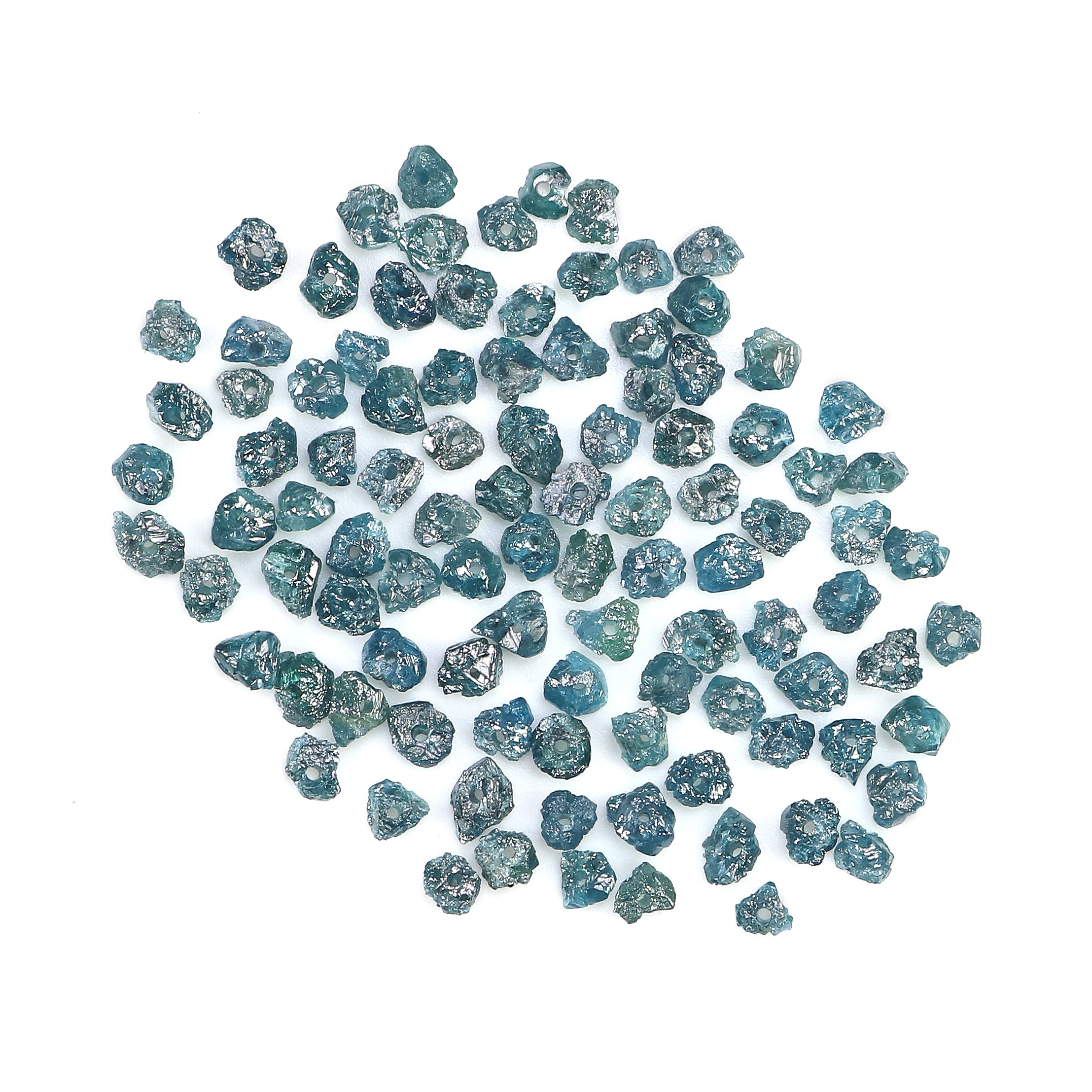 Natural Loose Rough Bead Shape Diamond Blue Color Rough Bead Cut Diamond 4.00 Ct Lot Uncut Drilled Bead Rough Irregular Cut Diamond Q80