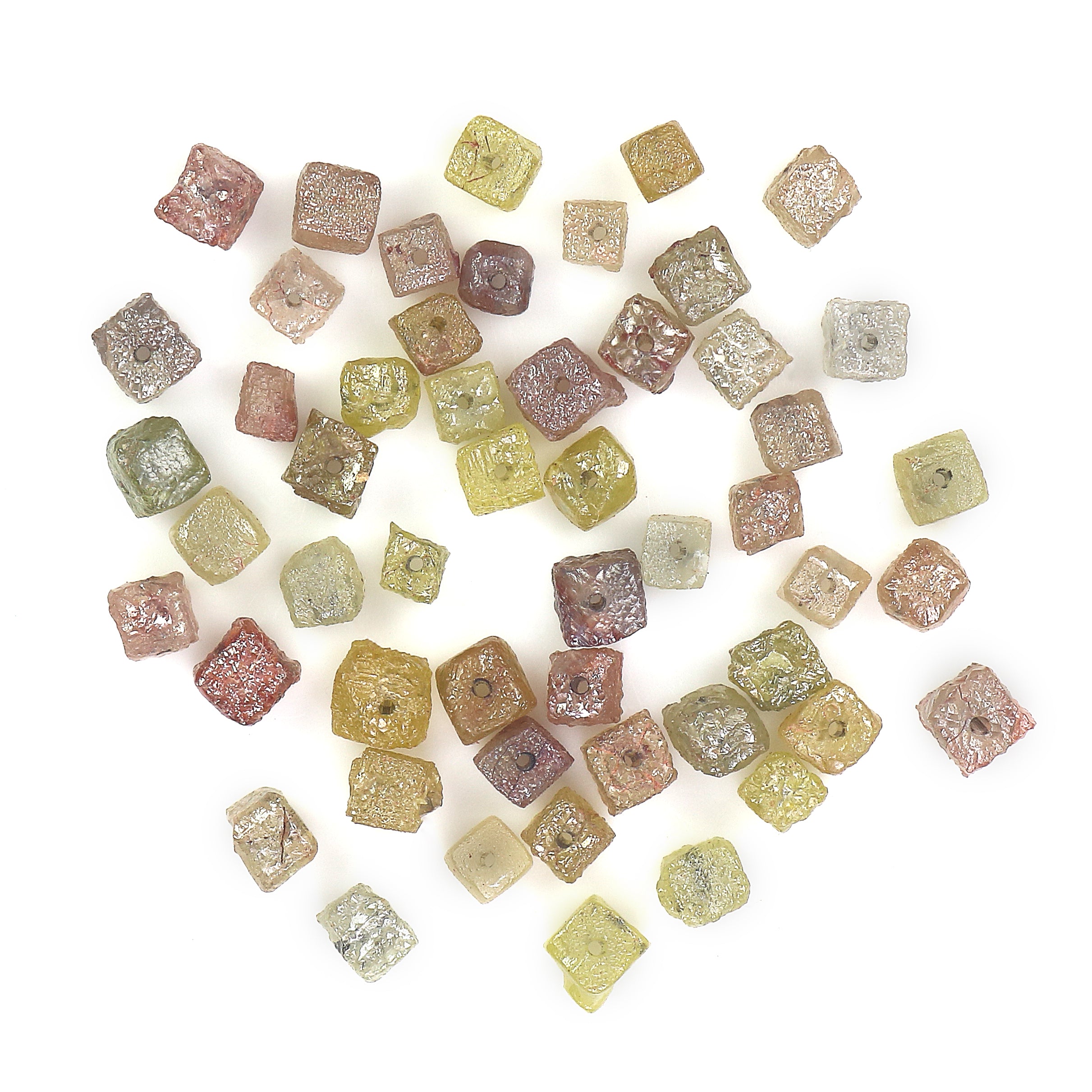 Natural Loose Rough Cube Diamond Mix Color Bead Cut Diamond 2.00 To 3.00 MM 1.00 Ct Lot Uncut Drilled Bead Rough Irregular Cut Diamond Q128