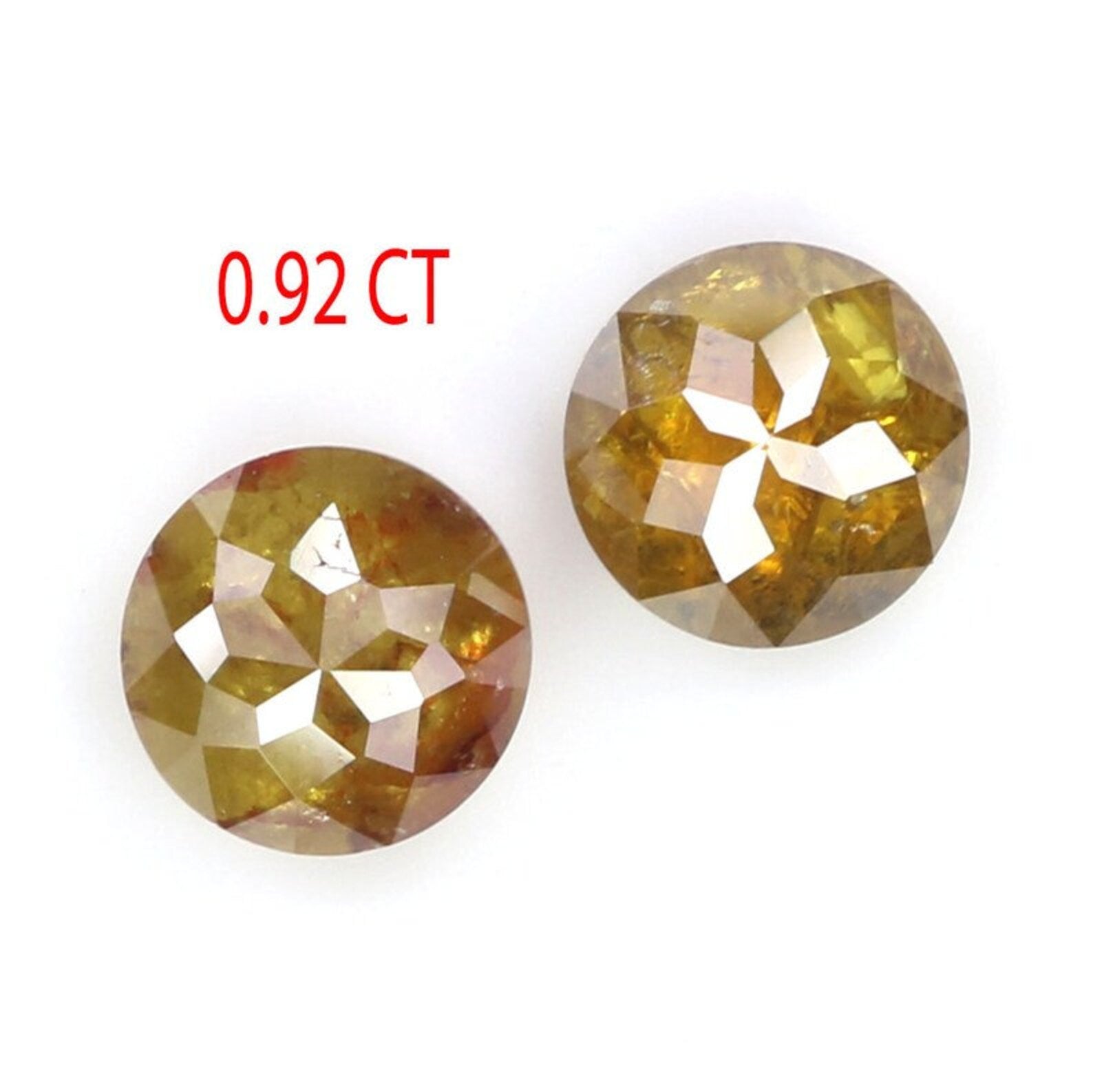 0.92 CT Natural Loose Round Shape Pair Diamond Brown Color Round Diamond 4.65 MM Natural Diamond Brown Color Round Rose Cut Diamond NQ1944