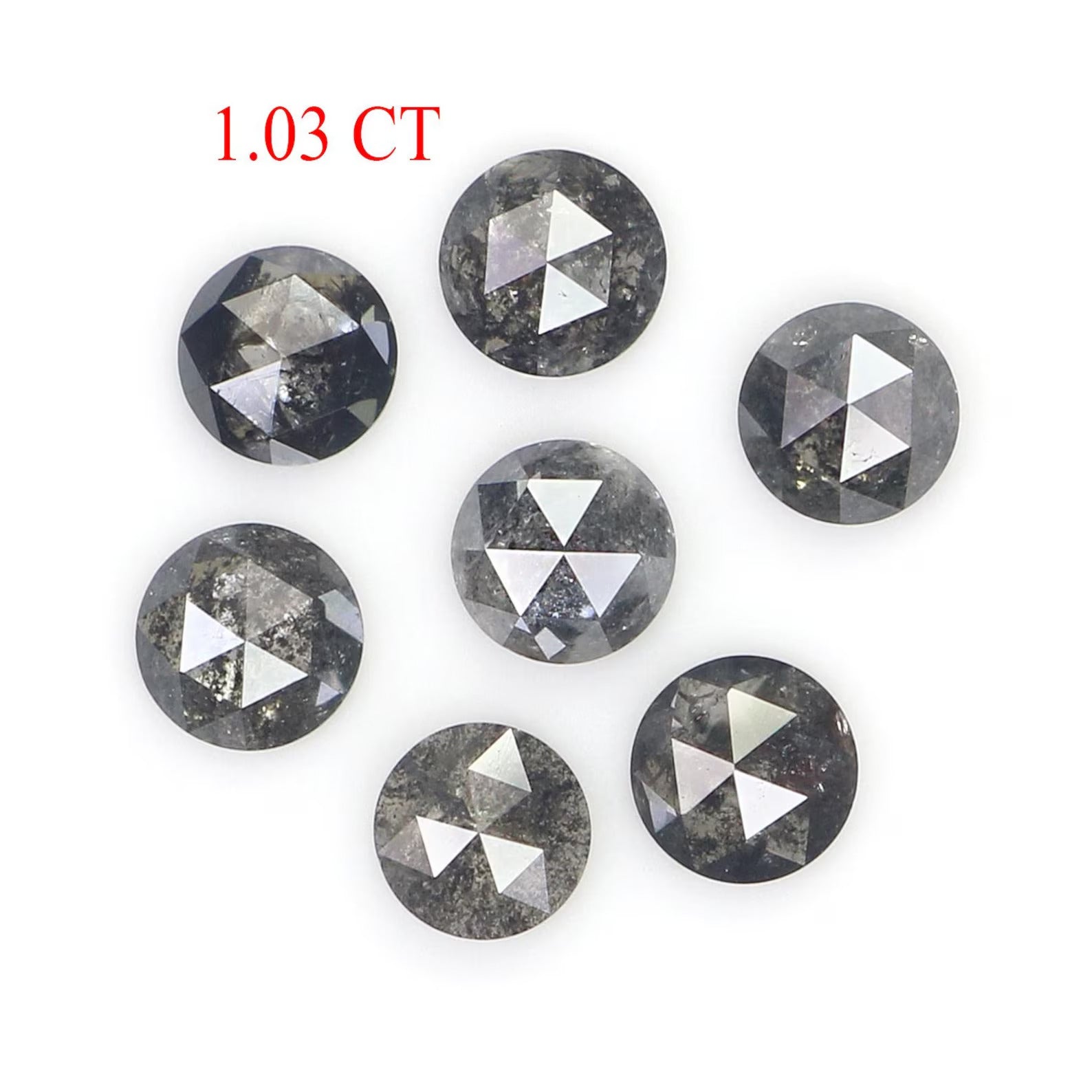1.03 CT Natural Loose Rose Cut Diamond Salt And Pepper Round Diamond 3.30 MM Natural Loose Black Grey Round Rose Cut Shape Diamond NQ2073