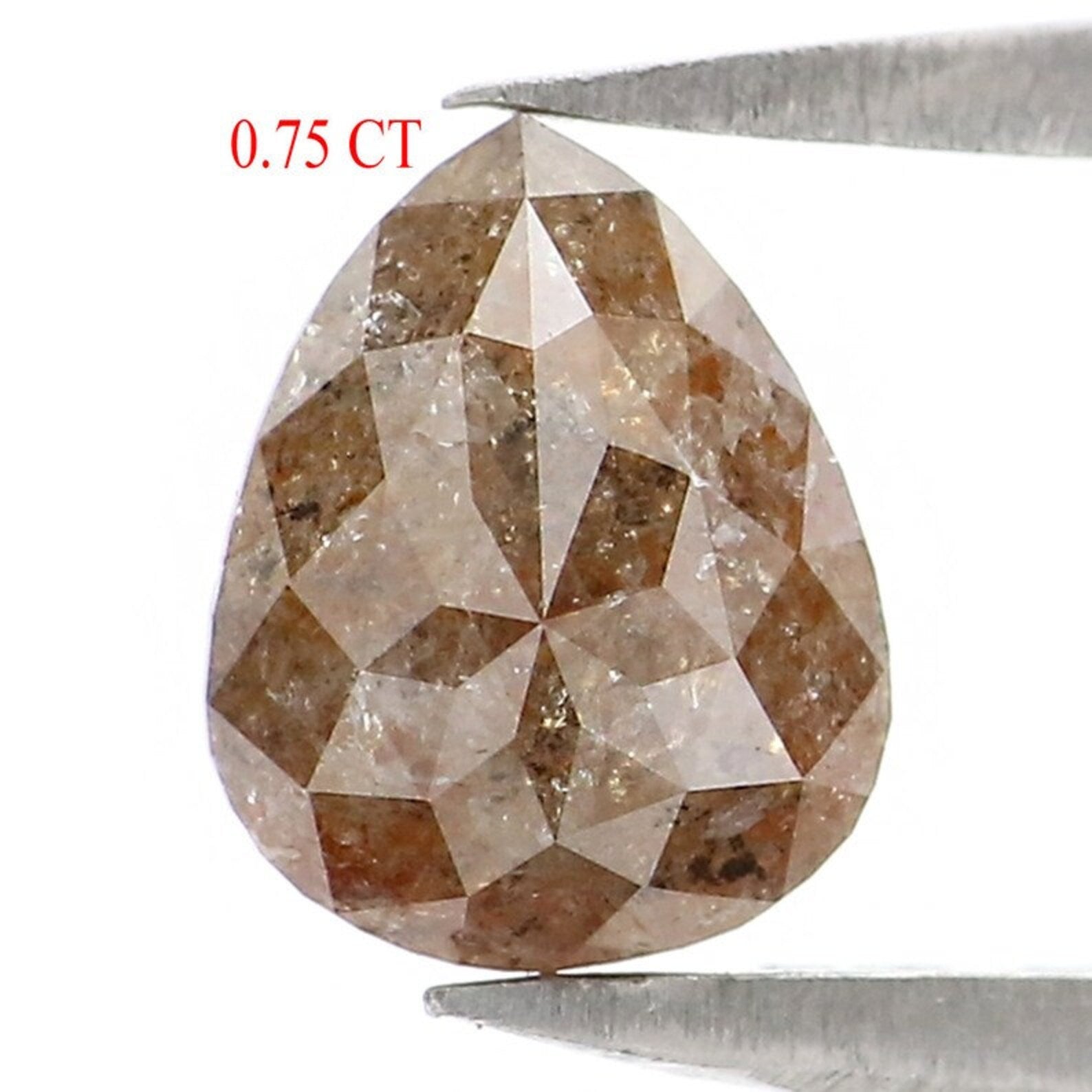0.75 CT Natural Loose Pear Shape Diamond Brown Color Pear Diamond 6.50 MM Natural Loose Diamond Brown Color Pear Rose Cut Diamond NQ7613