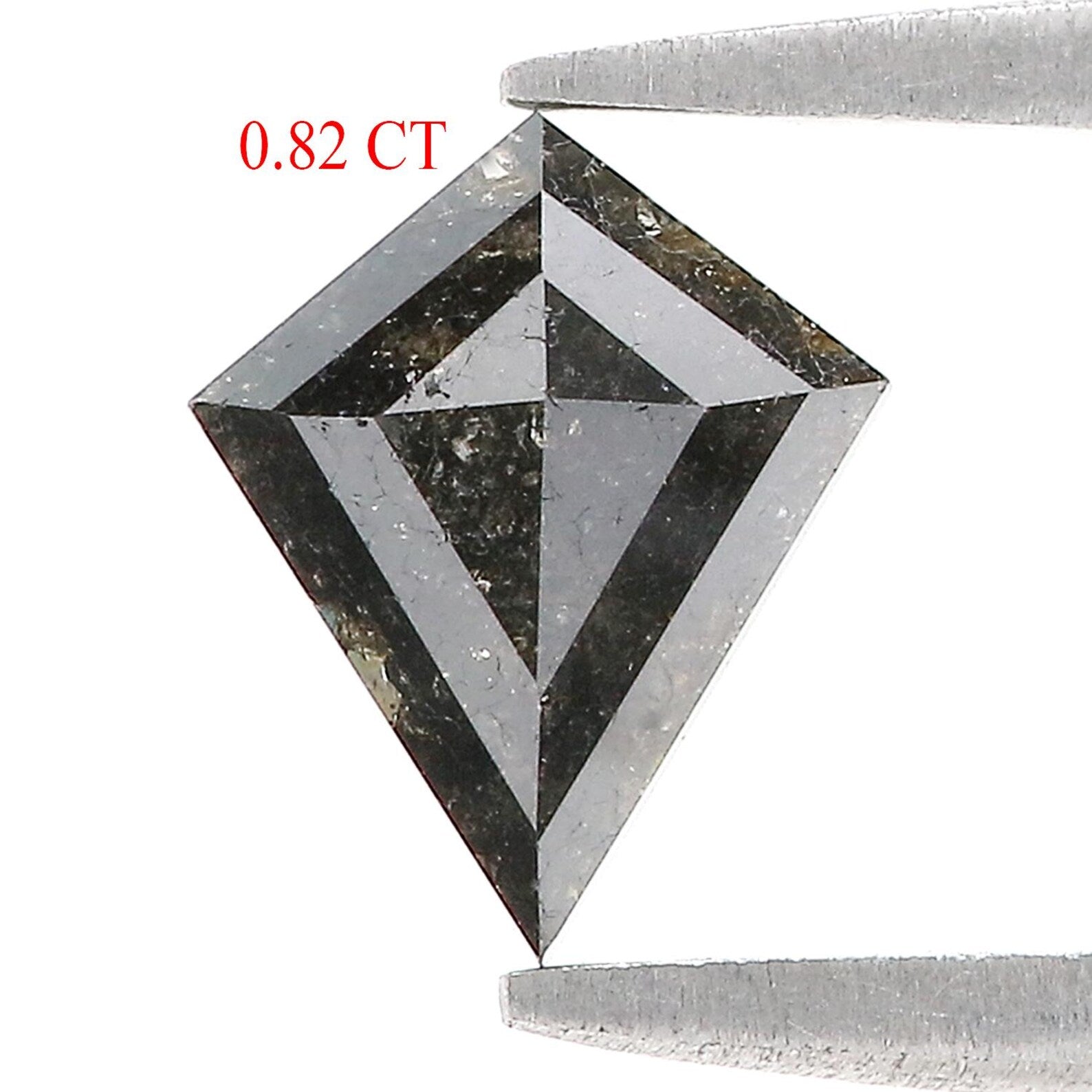 0.82 CT Natural Loose Kite Shape Diamond Salt And Pepper Kite Diamond 8.35 MM Natural Black Grey Color Diamond Kite Rose Cut Diamond N2599