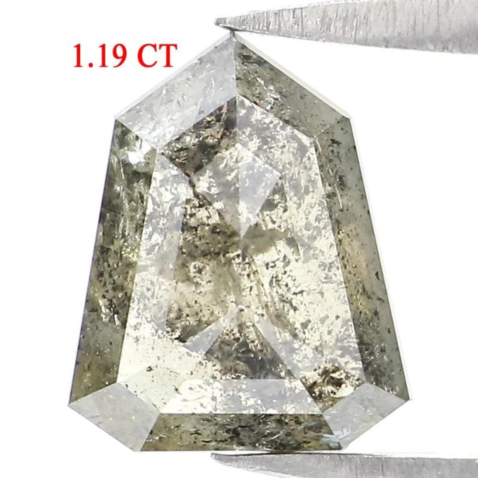 1.19 CT Natural Loose Shield Shape Diamond Grey Color Shield Cut Diamond 8.00 MM Natural Loose Green Color Shield Rose Cut Diamond NQ9436