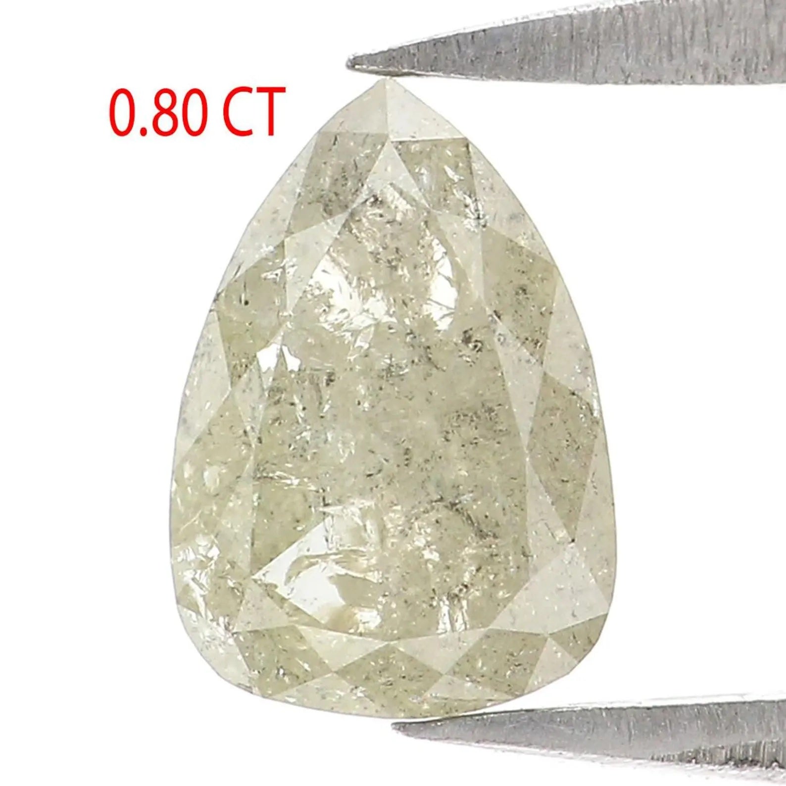 0.80 CT Natural Loose Pear Shape Diamond Grey Color Pear Cut Diamond 7.35 MM Natural Loose Diamond Grey Color Pear Rose Cut Diamond NQ8695