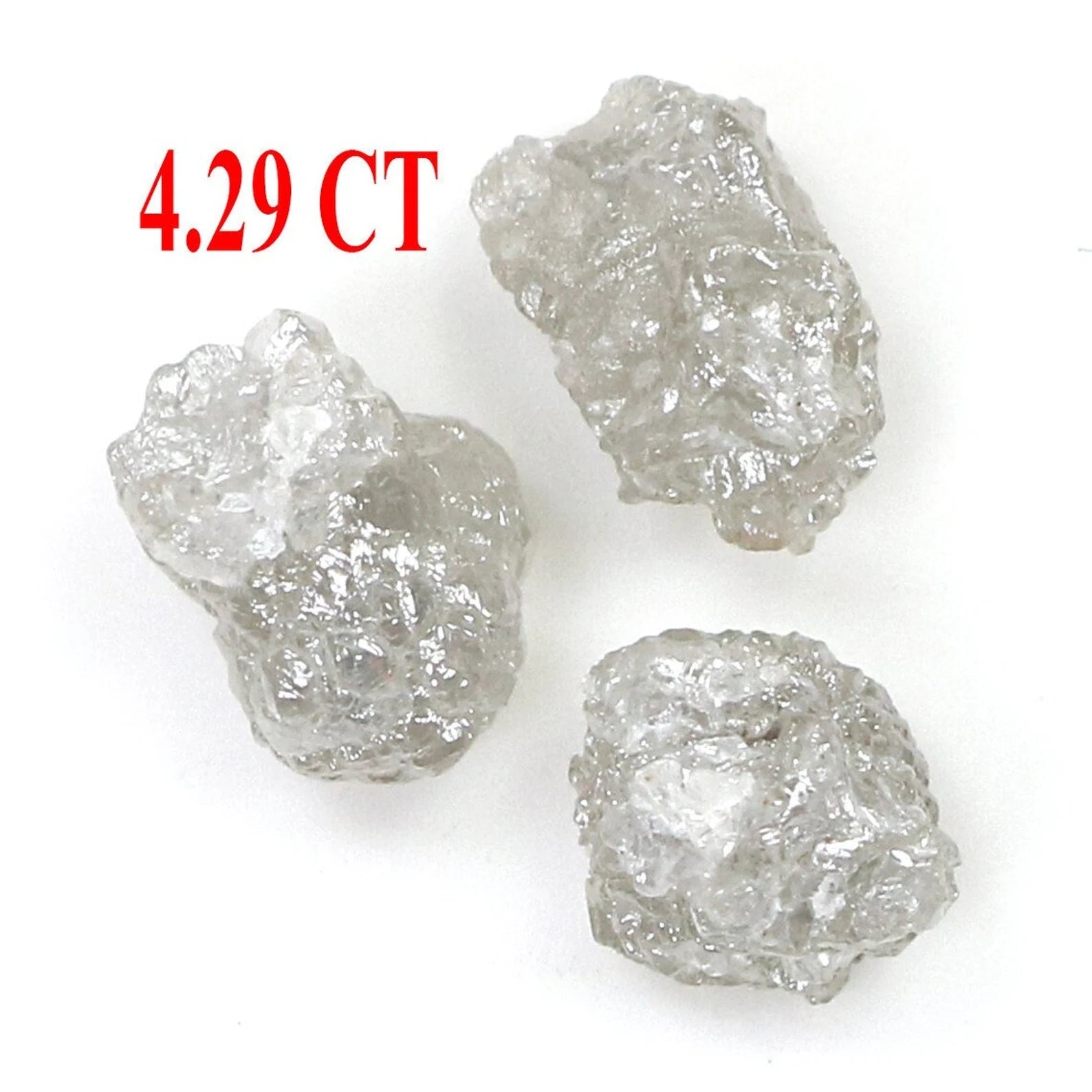 4.29 CT Natural Loose Rough Shape Diamond Gray Color Rough Cut Diamond 7.35 MM Natural Gray Color Irregular Cut Rough Shape Diamond NQ1120