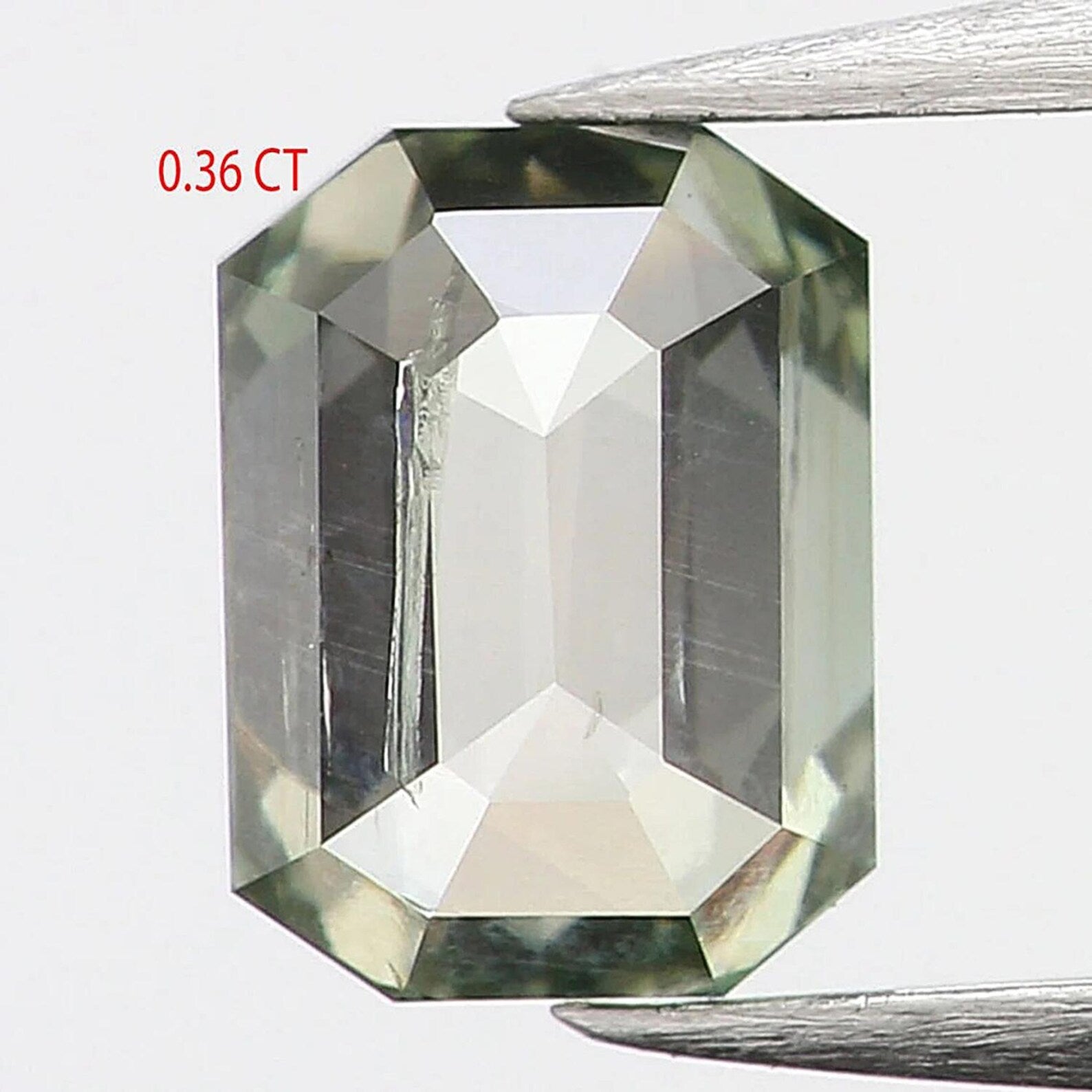 0.36 CT Natural Loose Emerald Shape Diamond Green Color Emerald Shape Diamond 4.60 MM Natural Loose Diamond Green Emerald Cut Diamond QN1168