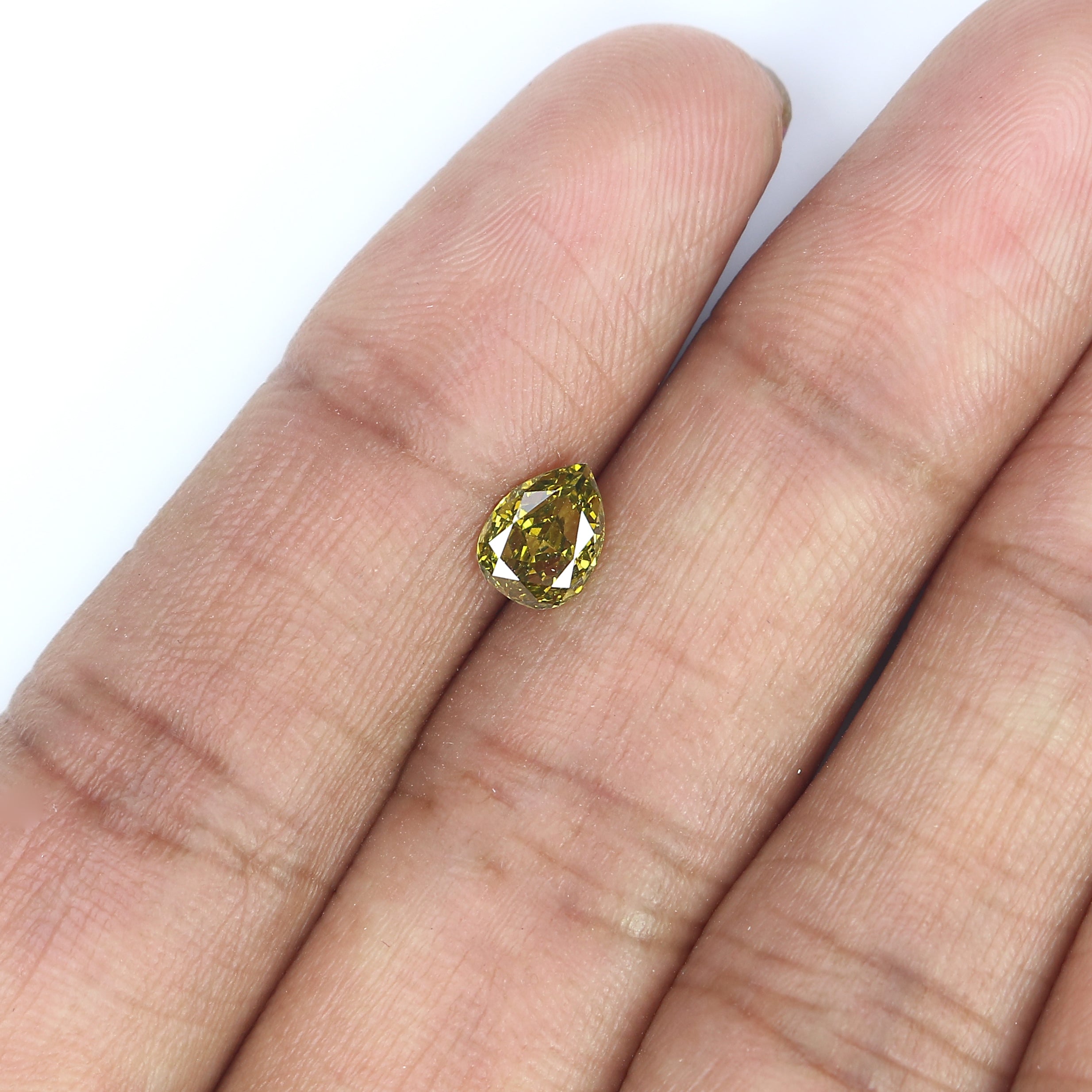 0.67 CT Natural Loose Pear Shape Diamond Green Color Pear Cut Diamond 6.75 MM Natural Loose Green Diamond Pear Brilliant Cut Diamond QL6469
