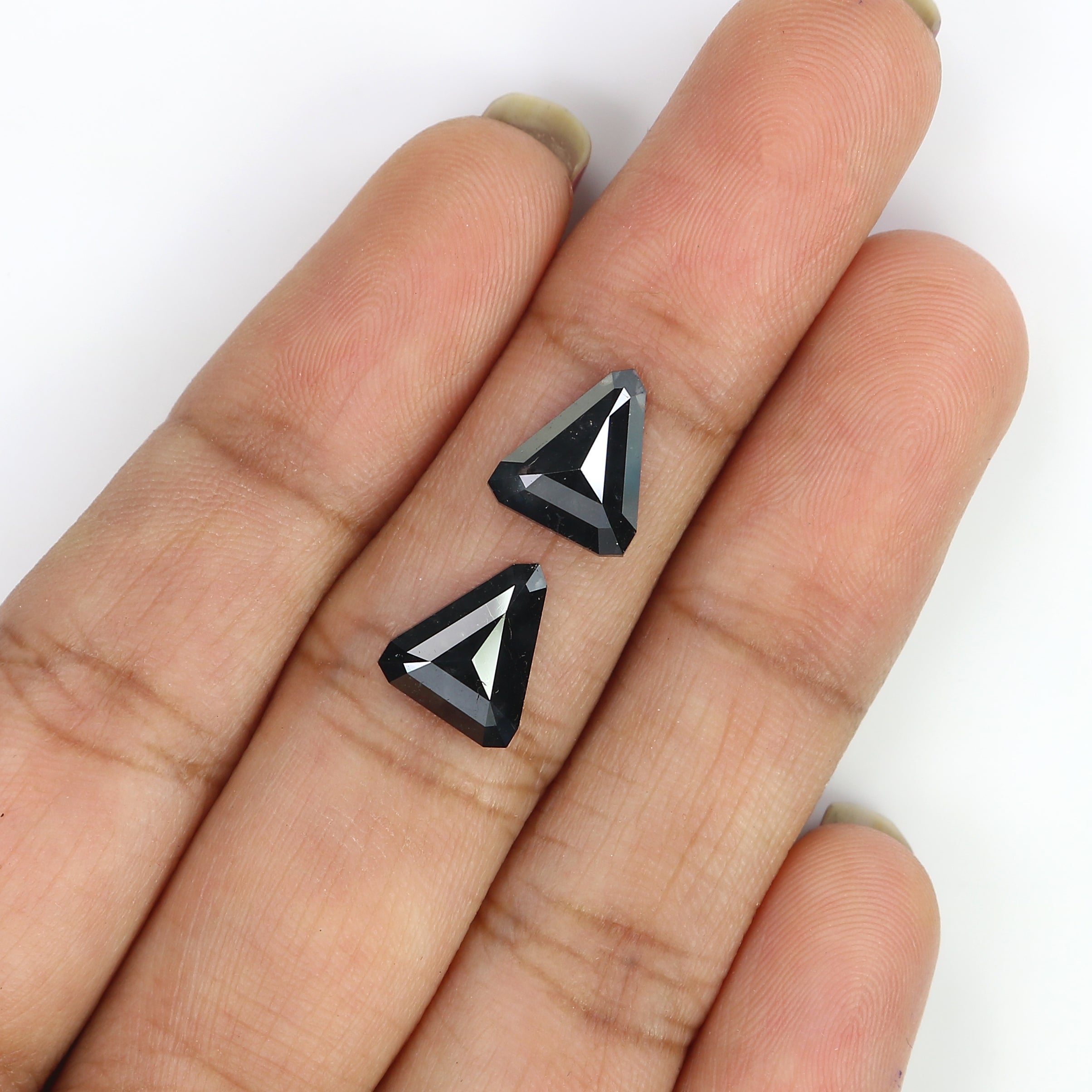 2.27 Ct Natural Loose Triangle Shape Pair Diamond Black Color Diamond 9.25 MM Natural Triangle Diamond Triangle Cut Pair Diamond LQ3039