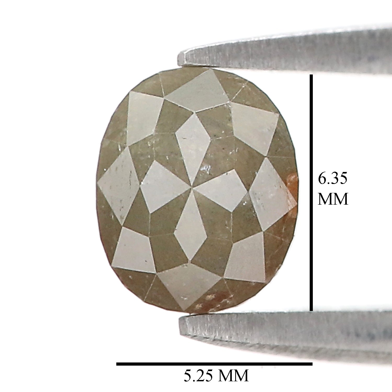 Natural Oval Diamond 1.12 CT Loose Rose Cut Grey Stone 6.35 MM Rustic Diamond For Custom Engagement Ring L3623