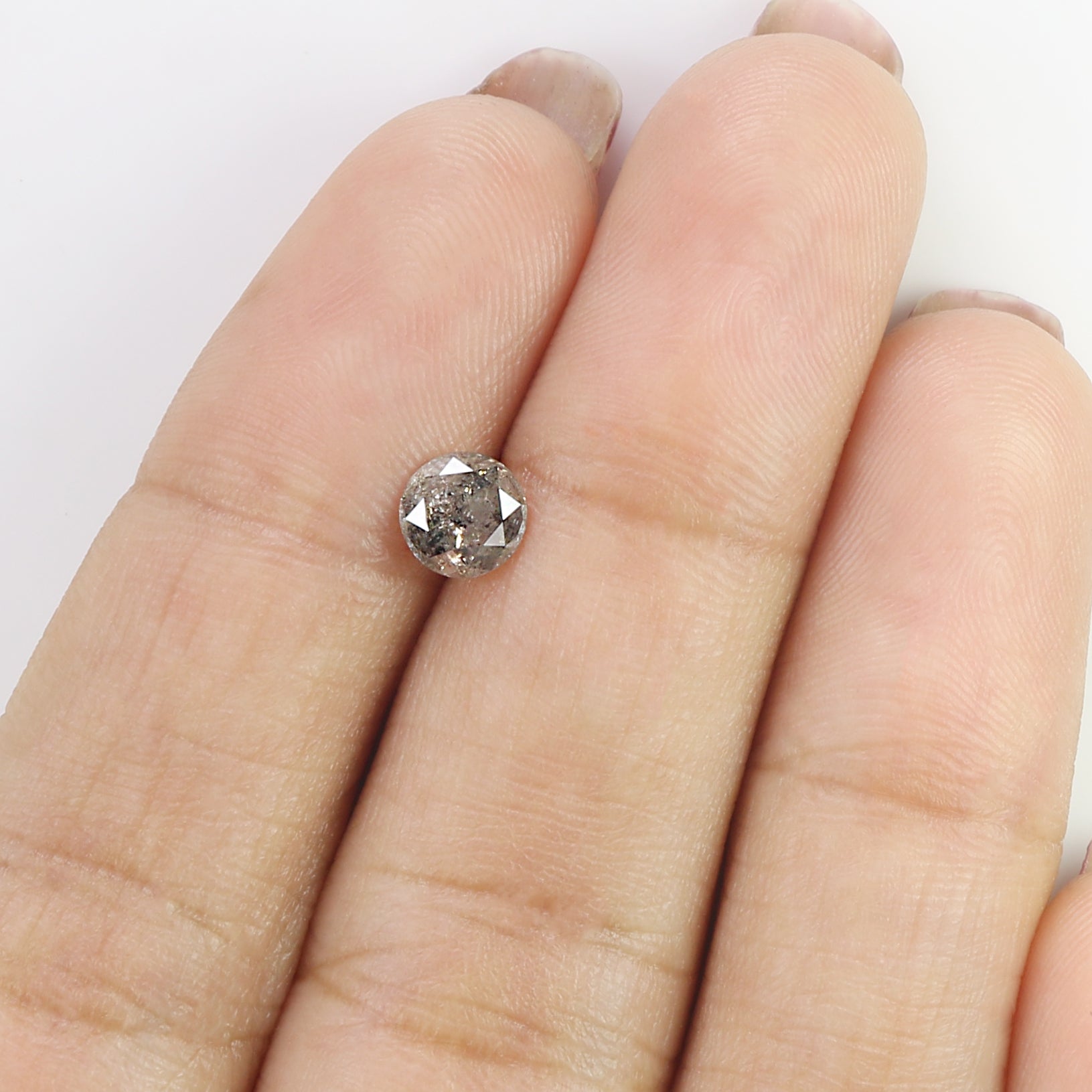 0.70 CT Natural Loose Round Shape Diamond Salt And Pepper Round Diamond 5.35 MM Natural Black Grey Color Round Brilliant Cut Diamond LQ065