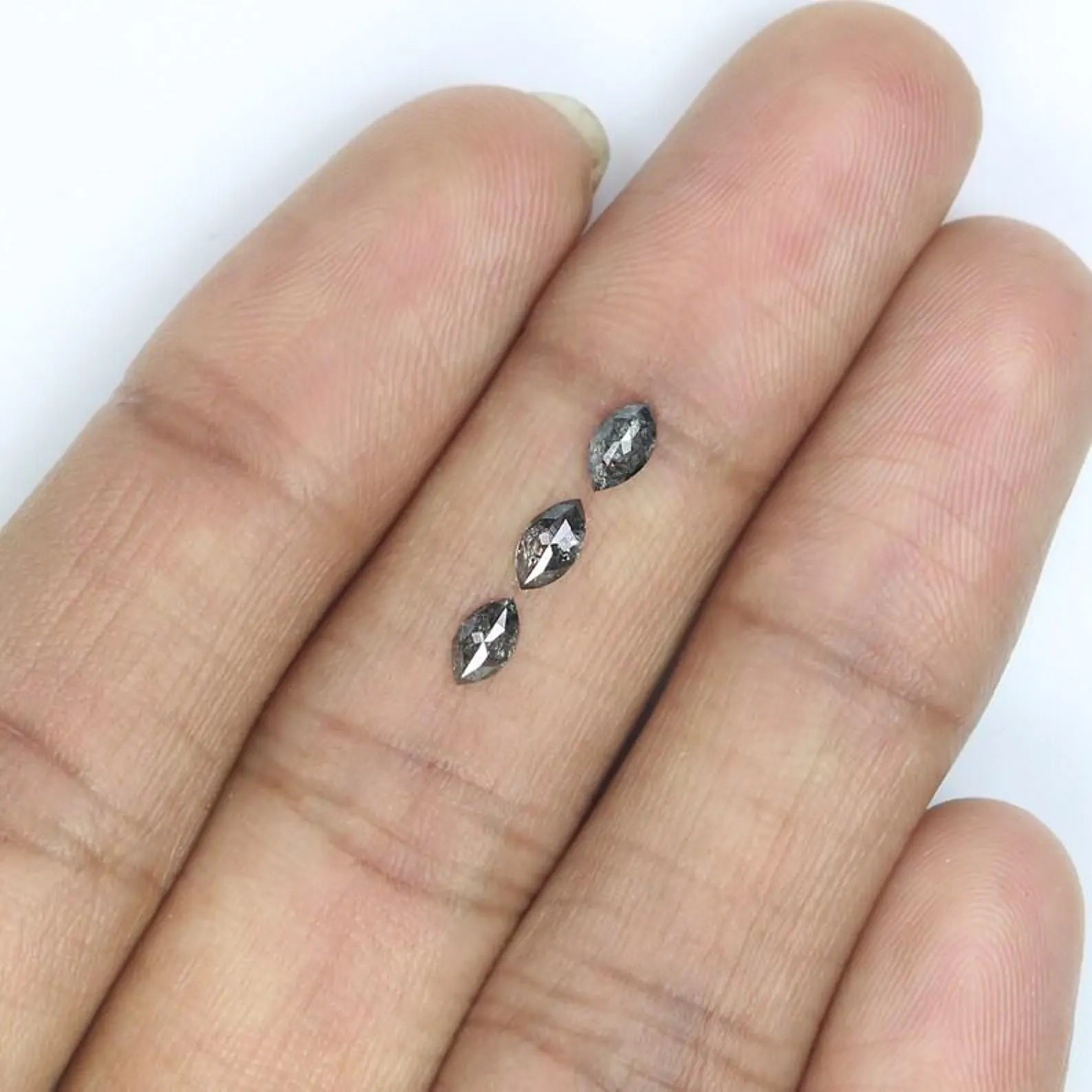 0.45 CT Natural Loose Marquise Shape Diamond Salt And Pepper Marquise Cut Diamond 5.00 MM Natural Loose Marquise Rose Cut Diamond NQ2421