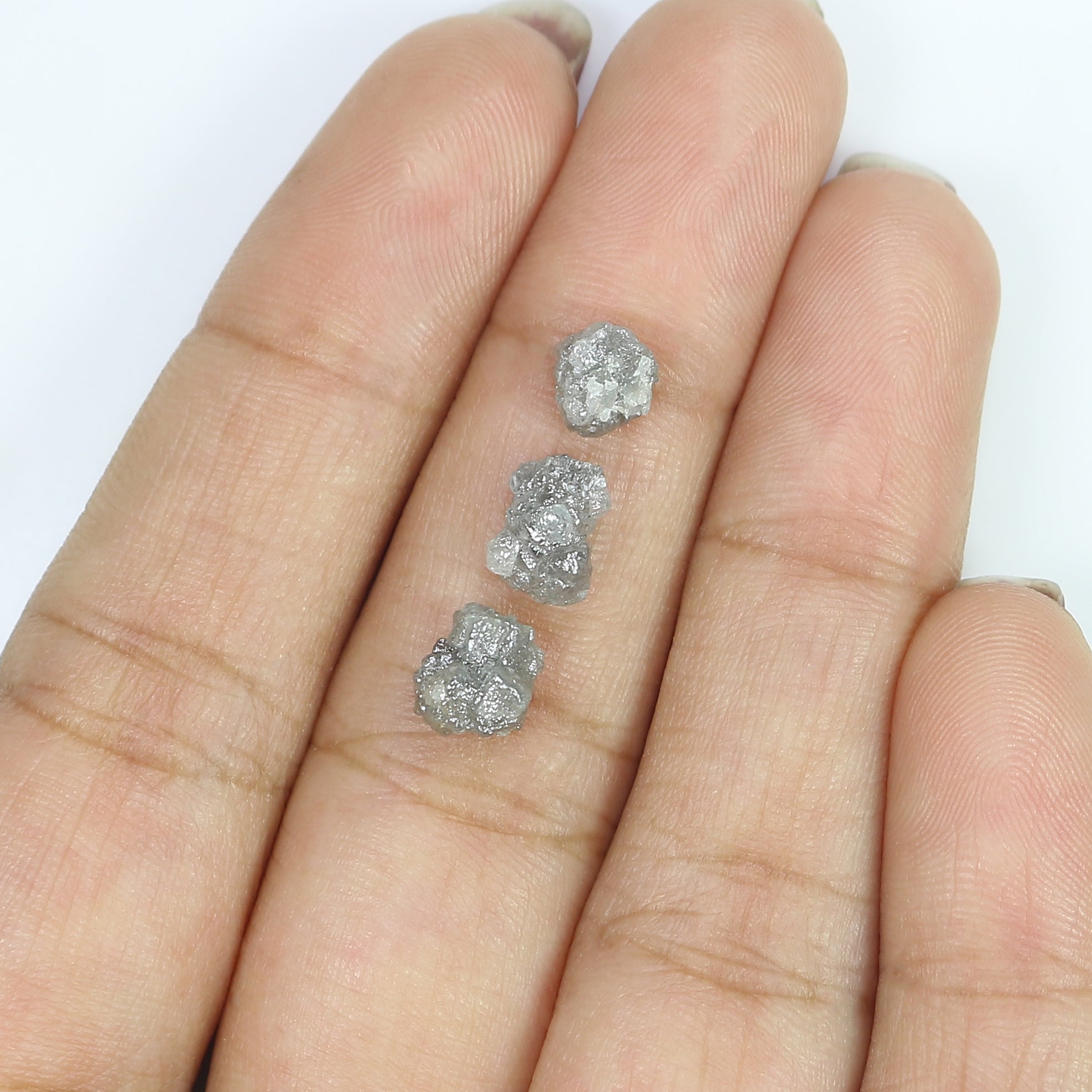 4.11 CT Natural Loose Rough Shape Diamond Grey Color Rough Uncut Diamond 7.70 MM Natural Grey Diamond Rough Irregular Cut Diamond LQ3361