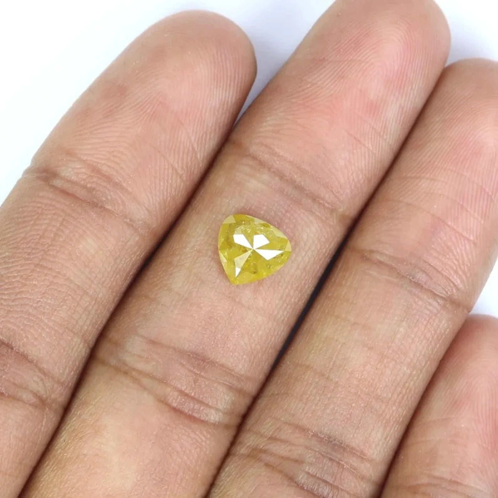 0.90 Ct Natural Loose Heart Shape Diamond Yellow Color Heart Cut Diamond 6.75 MM Natural Diamond Yellow Color Heart Rose Cut Diamond NQ2372