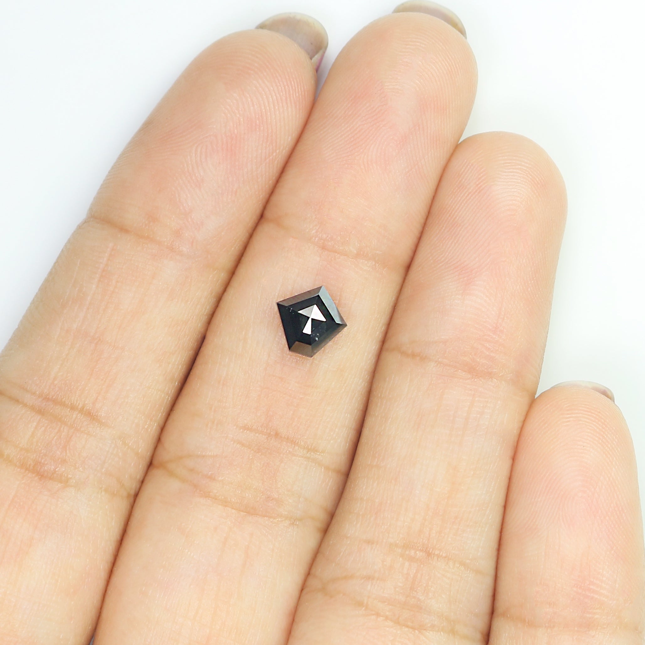 0.70 CT Natural Loose Pentagon Shape Diamond Black Color Pentagon Diamond 6.25 MM Natural Loose Black Color Pentagon Rose Cut Diamond LQ9764