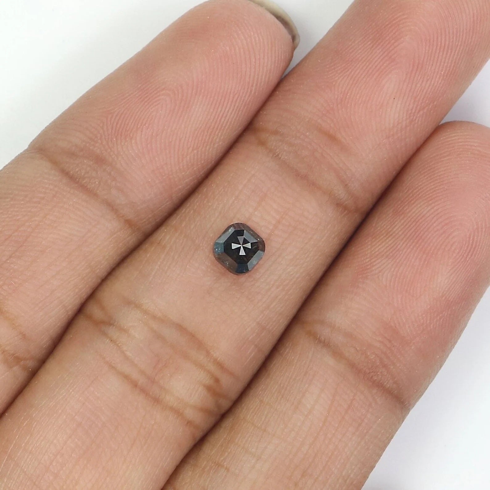 0.45 CT Natural Loose Radiant Cut Diamond Salt And Pepper Diamond 3.95 MM Natural Diamond Black Grey Color Radiant Rose Cut Diamond NQ9273